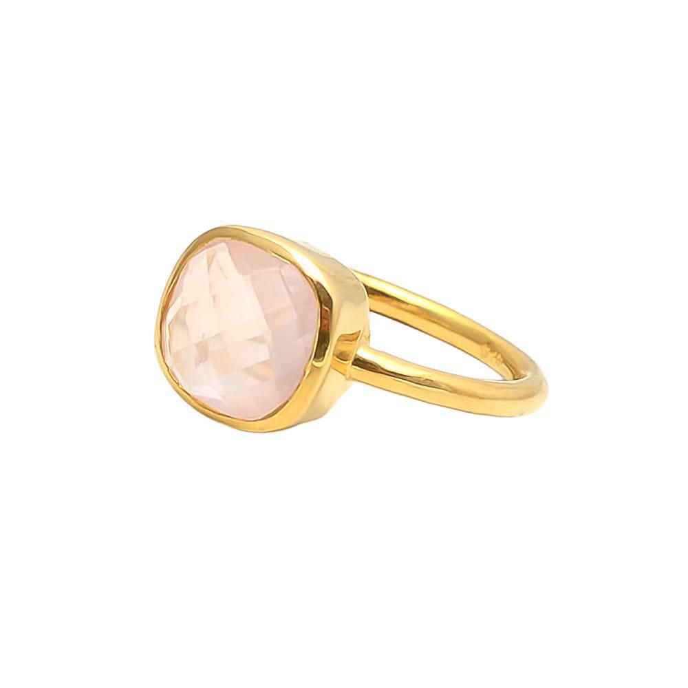 Women’s Gold / Pink / Purple Rea Ring Rose Quartz Somya London