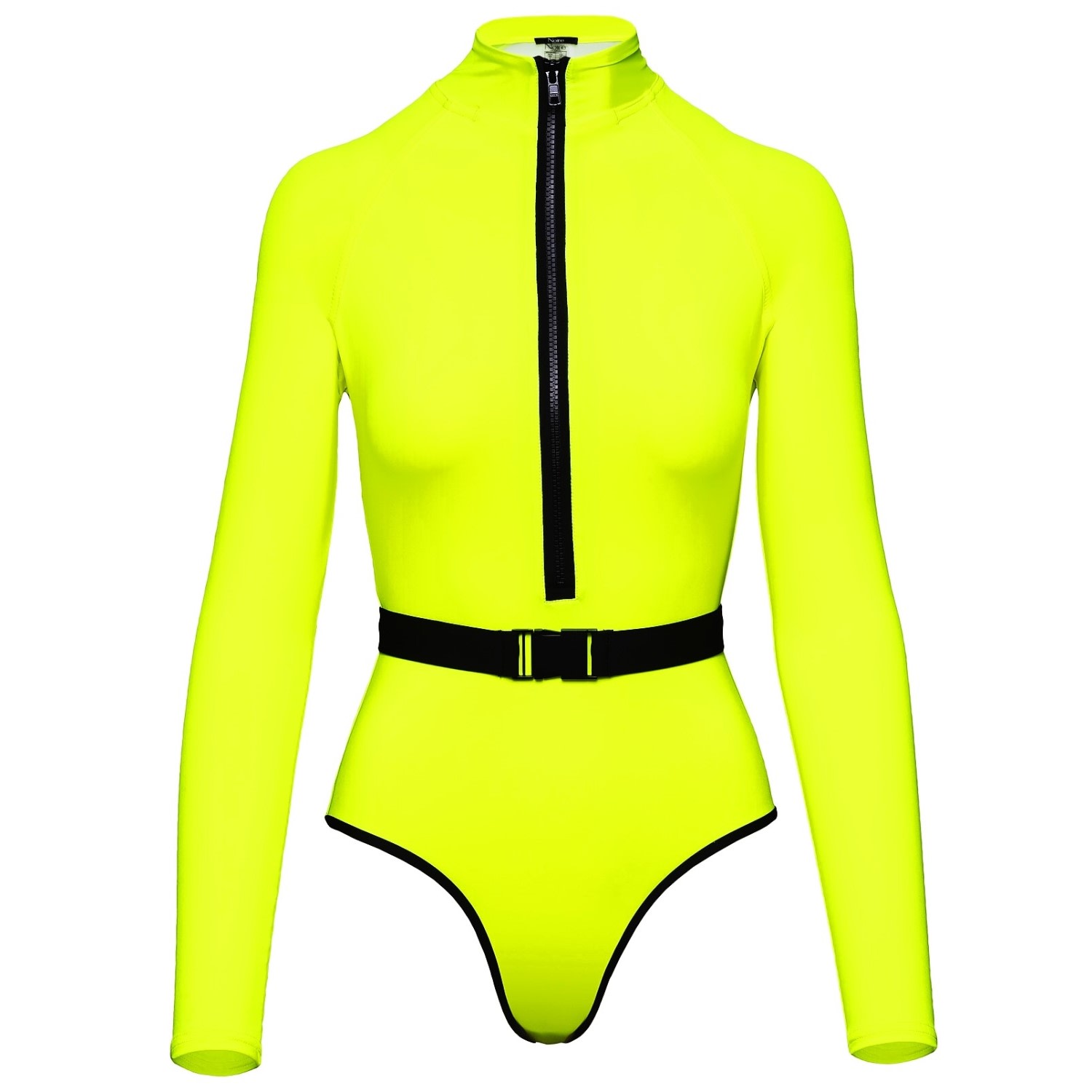 Women’s Yellow / Orange Surf-Up Neon Yellow Swimsuit Large Noire Swimwear