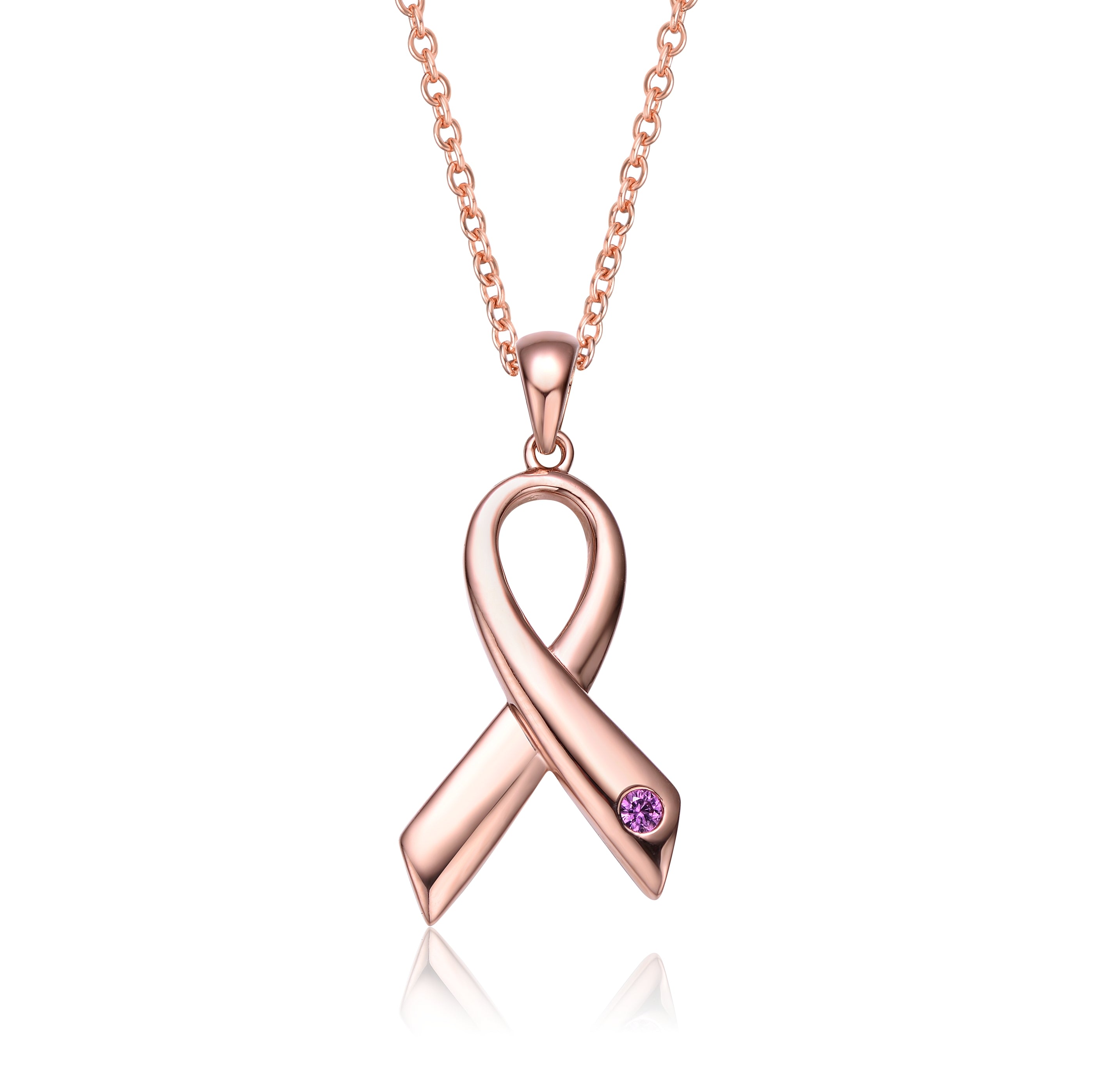 Women’s Pink / Purple / Rose Gold Sterling Silver Rose Gold Plated Loop Necklace Genevive Jewelry