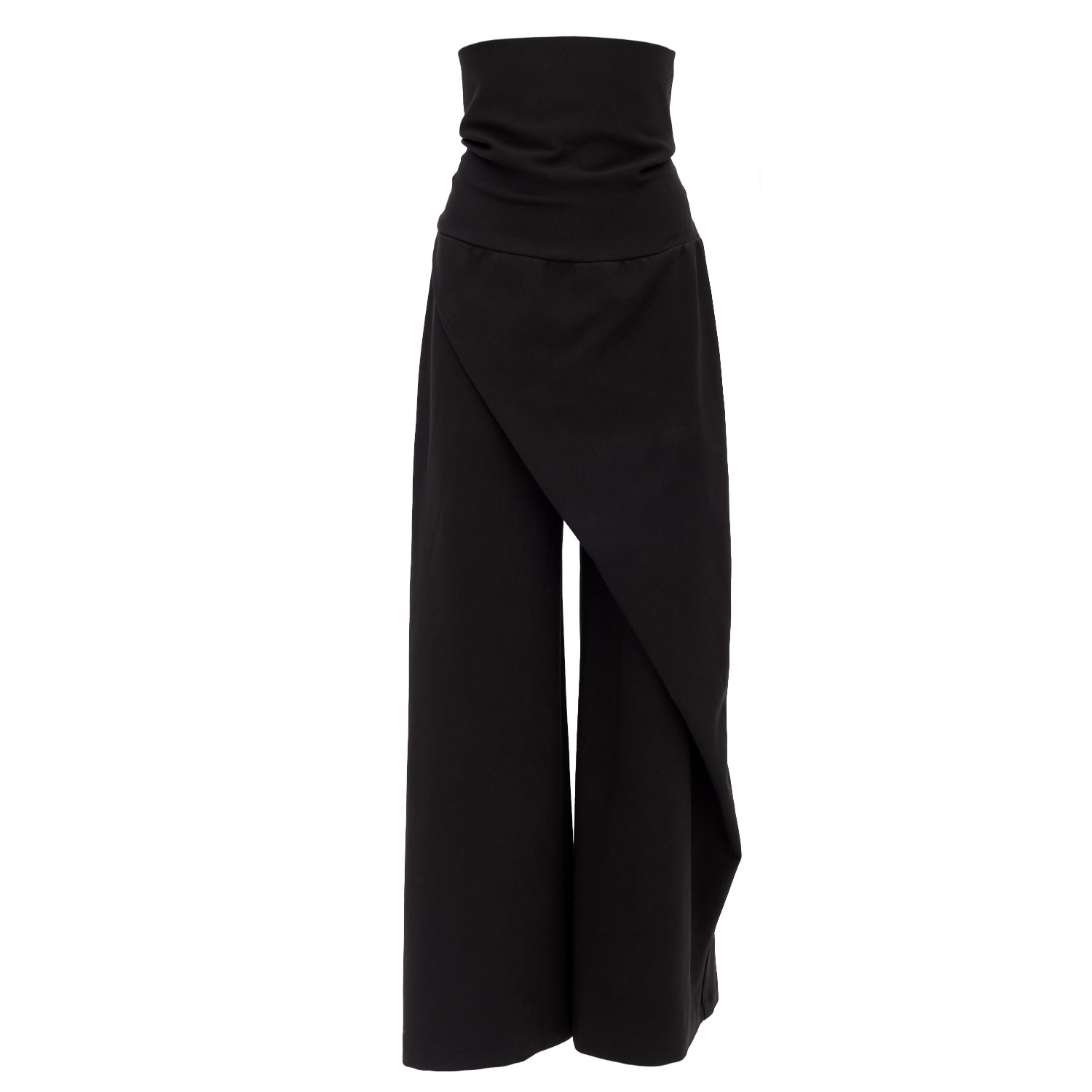 Women’s Black Wide Leg Trousers Jersey Medium Julia Allert