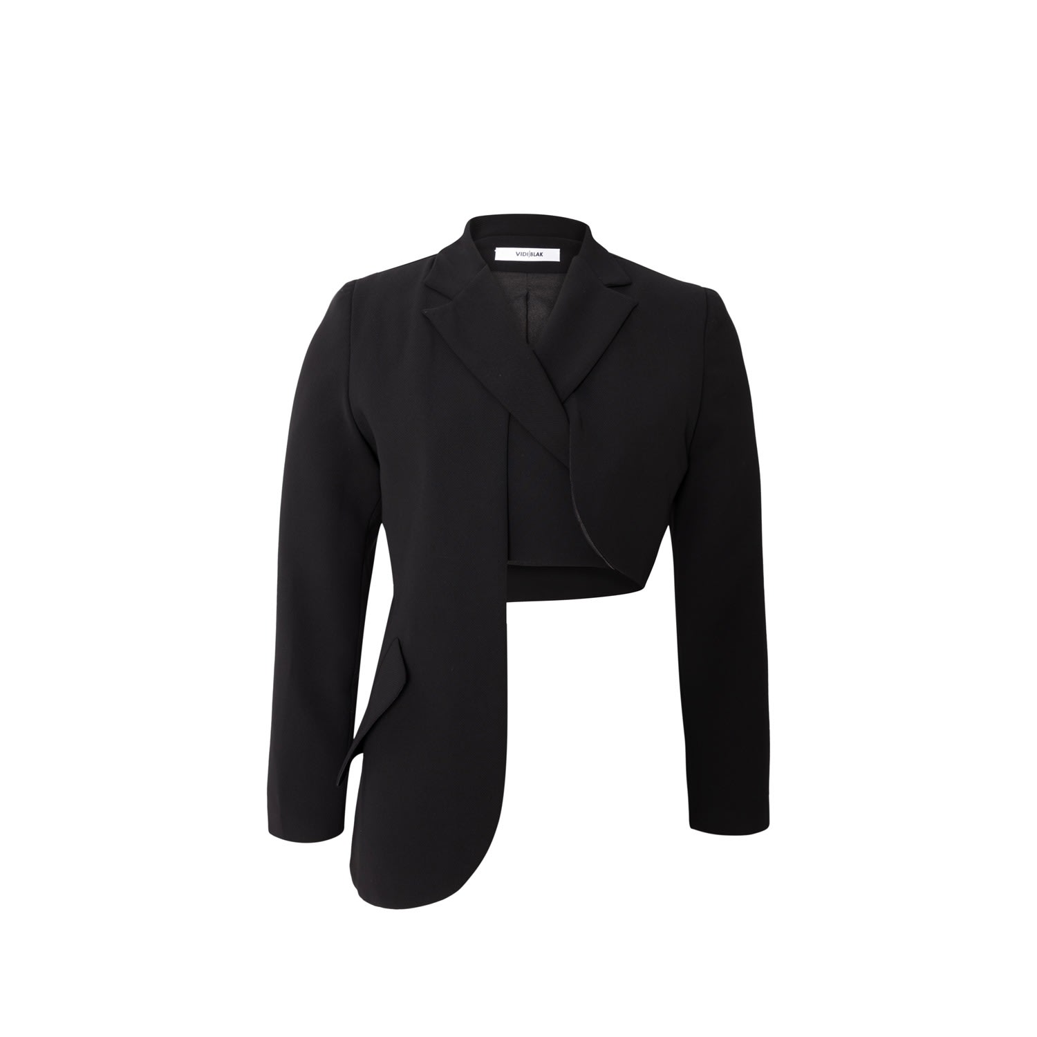 Women’s Asymmetric Jacket In Black Extra Small Vidi Blak