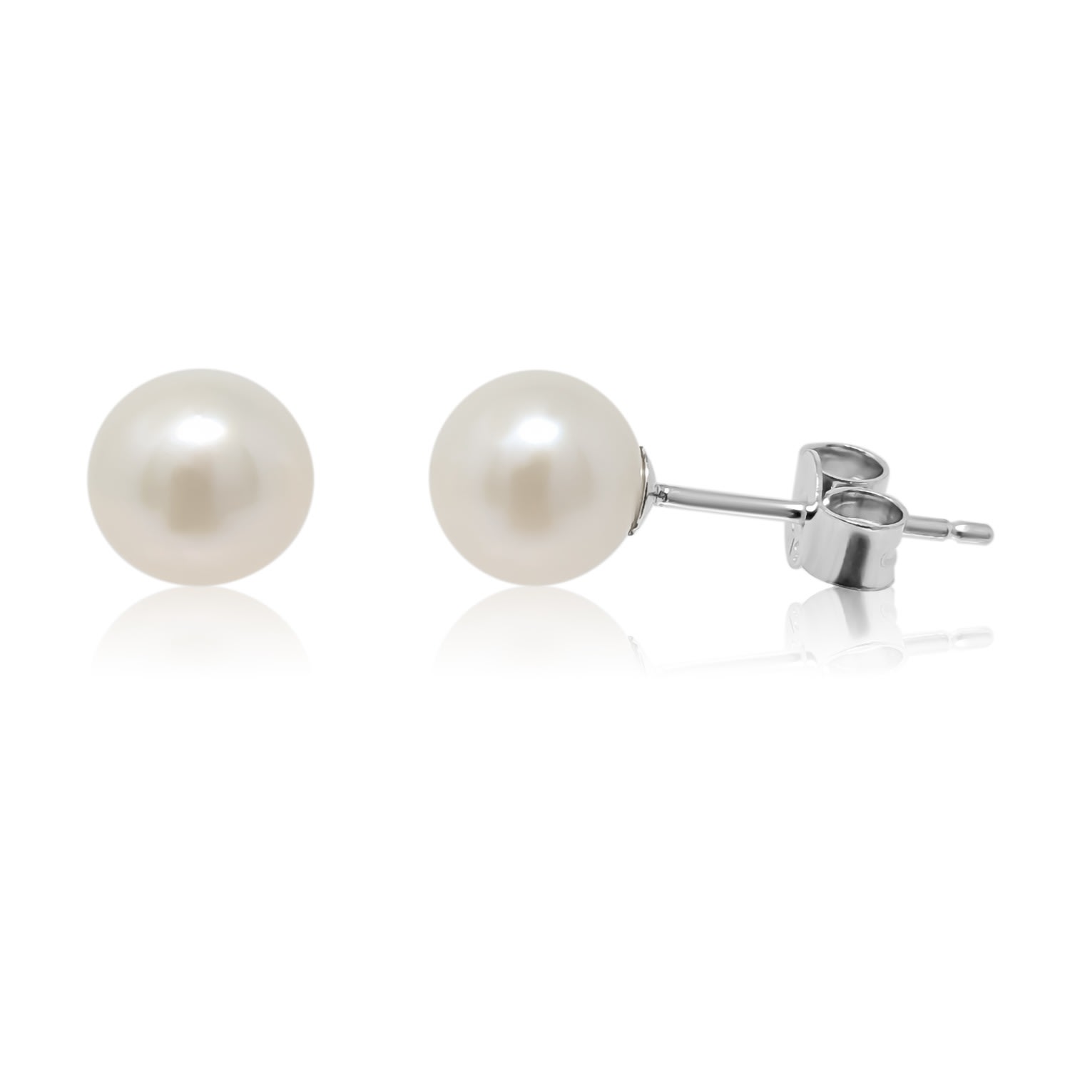 Women’s Luna Round Pearl Sterling Silver Stud Earrings Kiri & Belle