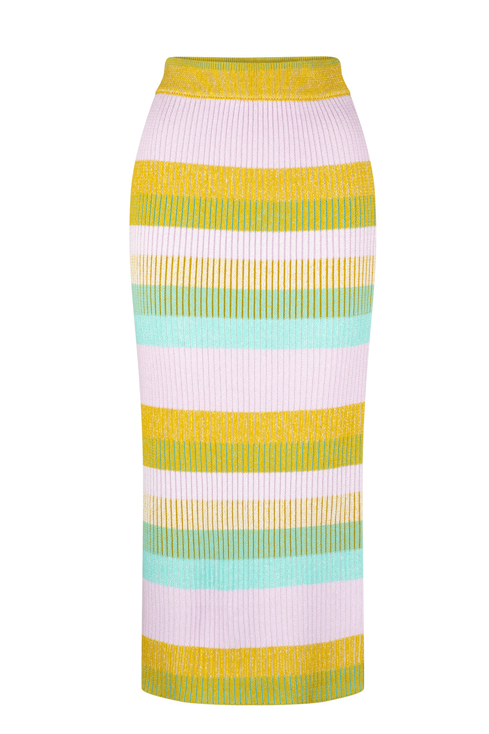 Women’s Rosette Stripe Knit Skirt - Rainbow Medium Dref by D