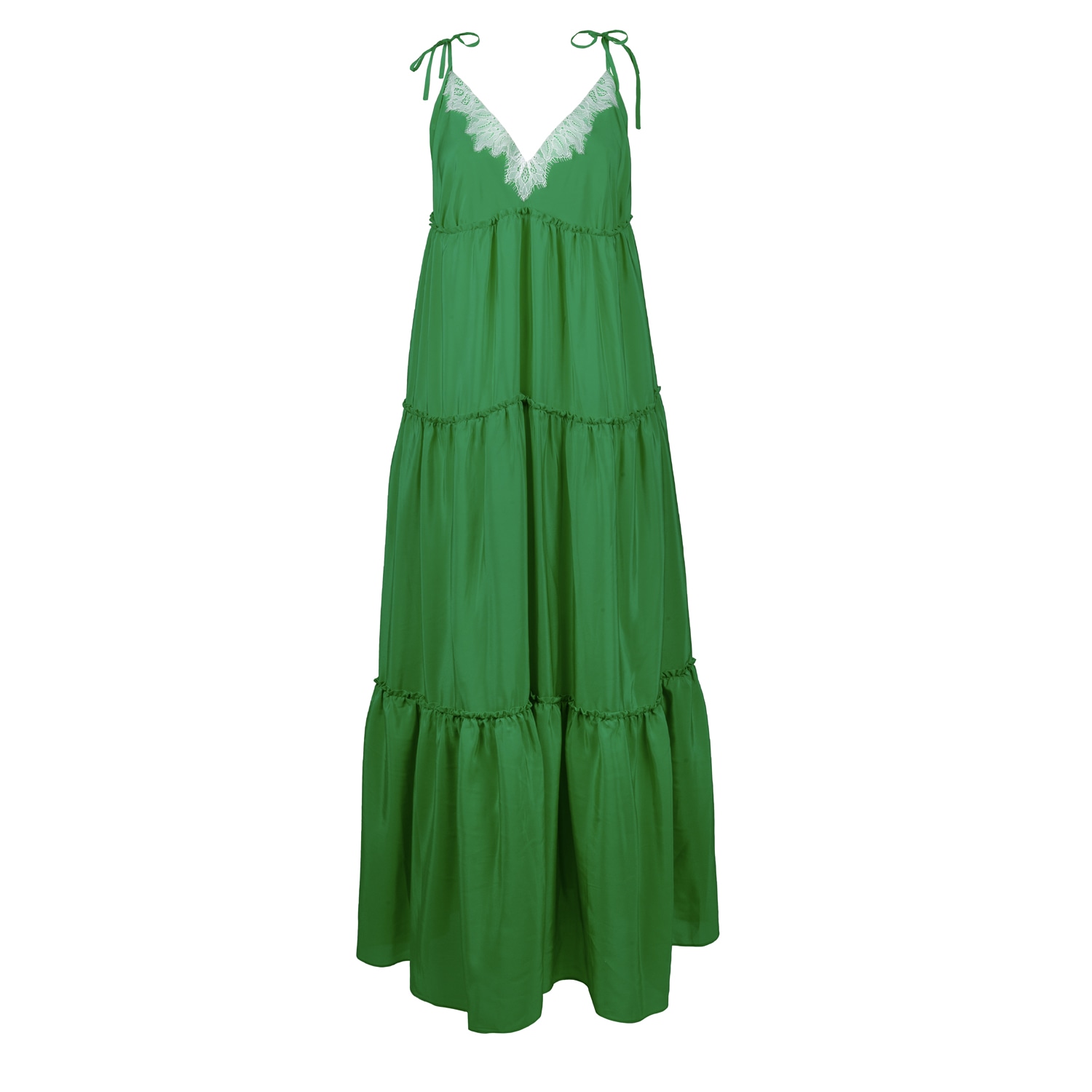 Women’s Lulu Silk Dress, Color Emerald Green M/L Sasha La Mer