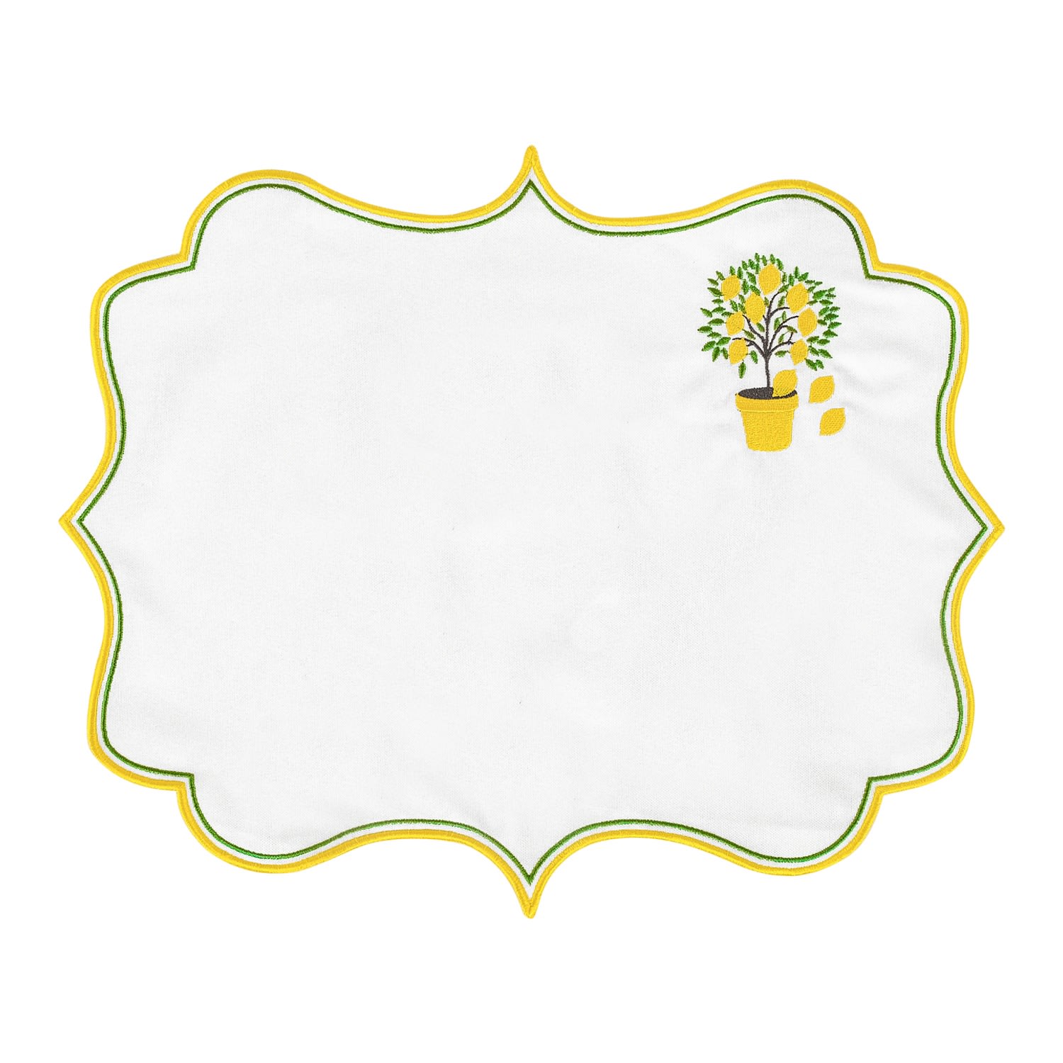 White Tuscany Cotton Placemats Set Of Two Km Home Collection