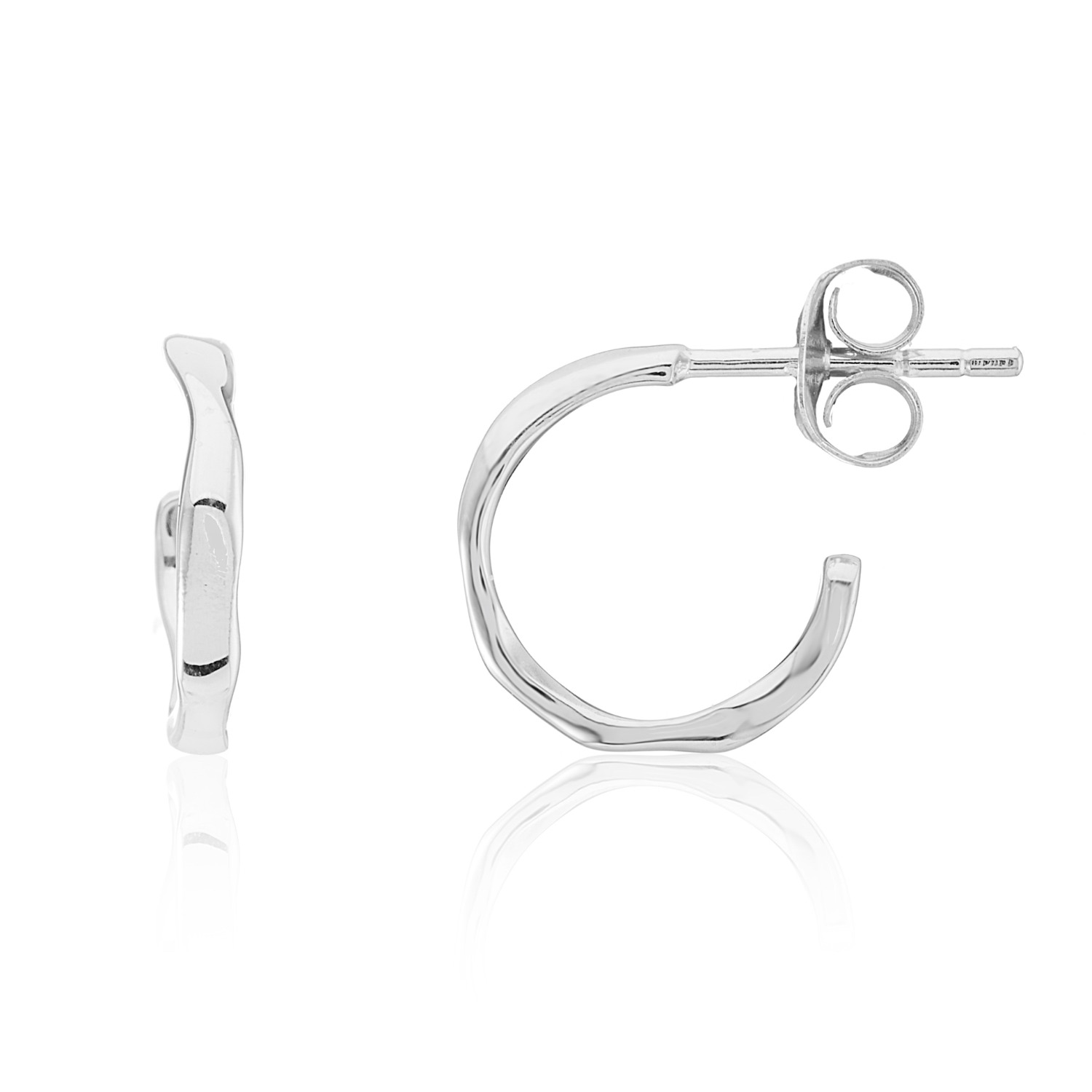 Women’s Ronda Mini Piccolo Polished Sterling Silver Hoop Earrings Auree Jewellery