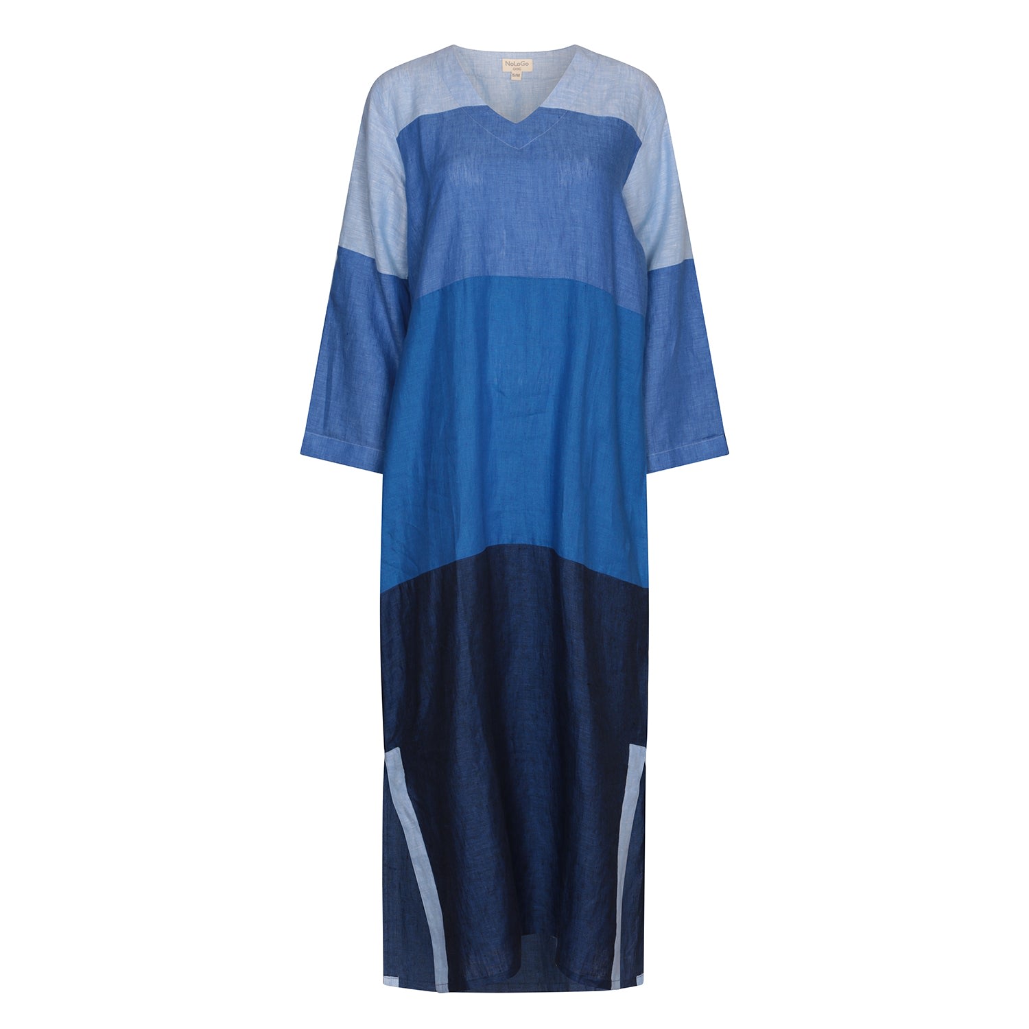 Women’s Colour Block Woven Maxi Dress Blue Extra Small Nologo-Chic