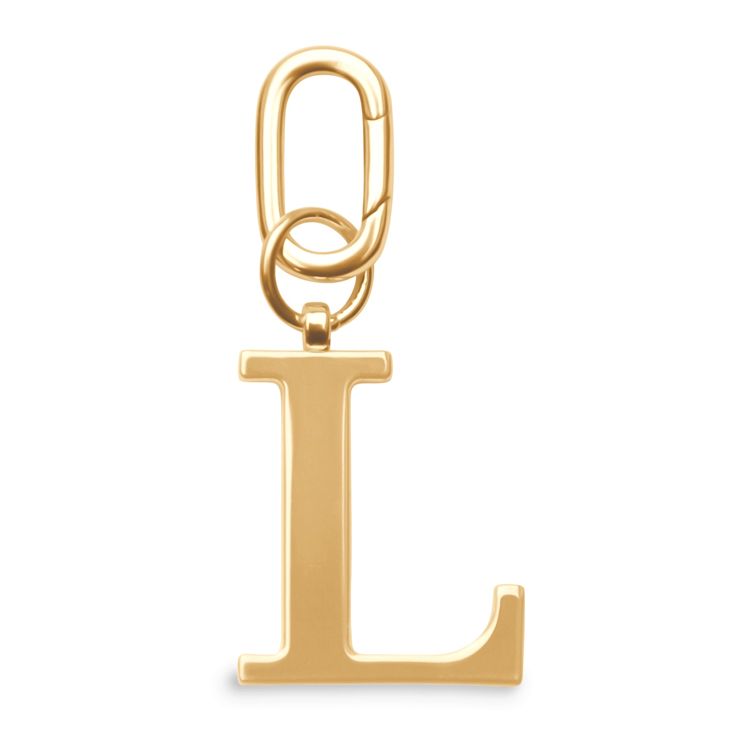 Gold Metal Letter Keyring - L Jlr London