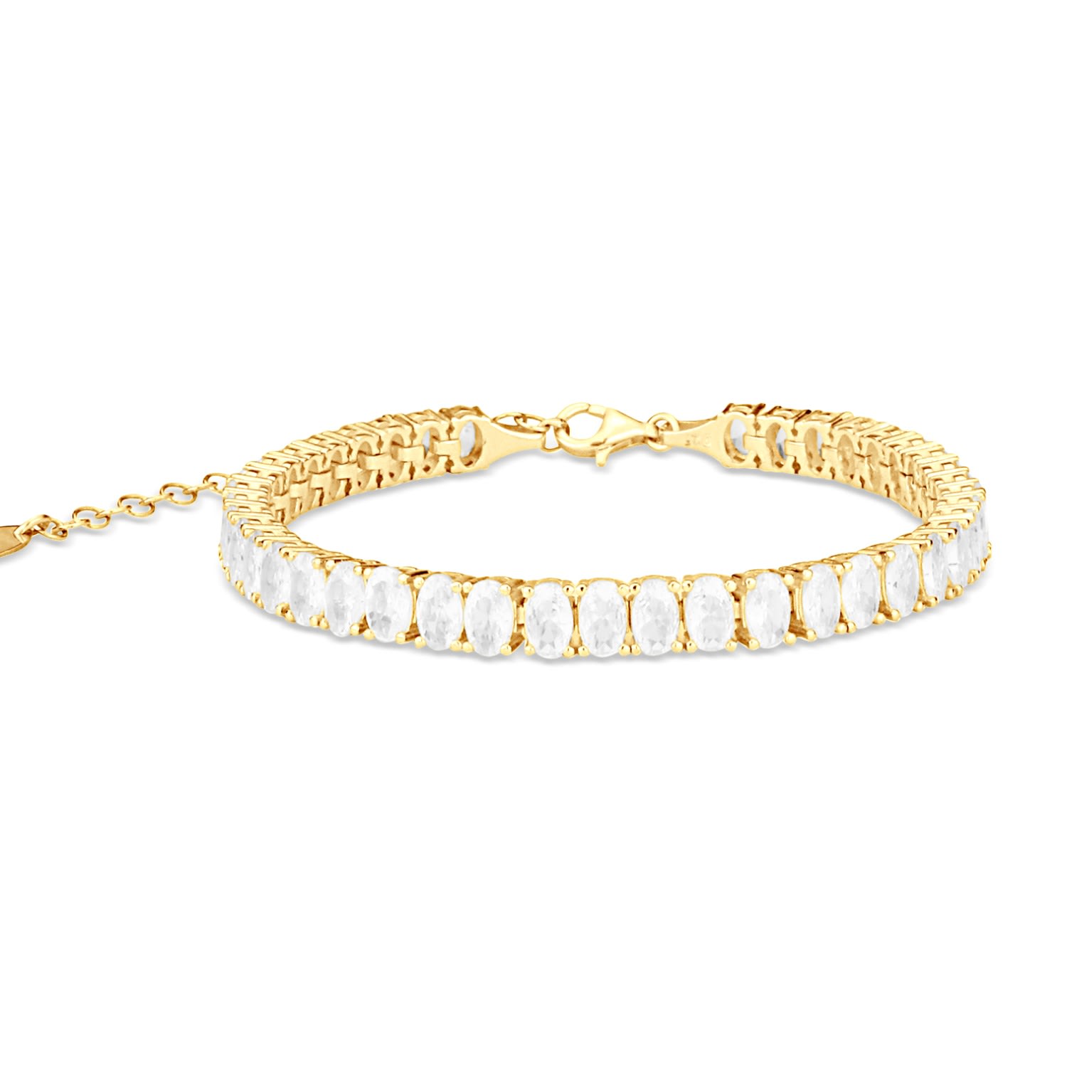 Women’s Oval Prong-Set Tennis Bracelet - Gold Shymi