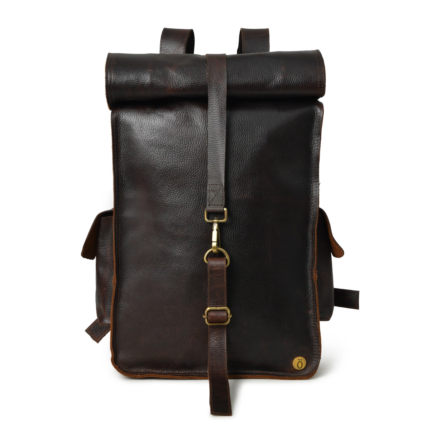 Men’s Brown Leather Rolltop Backpack Dötch Leather