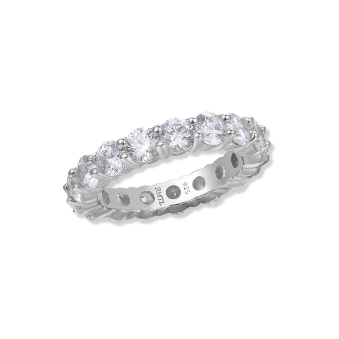 Women’s Silver Adina Classic Eternity Ring Band - White Gold Rachelment