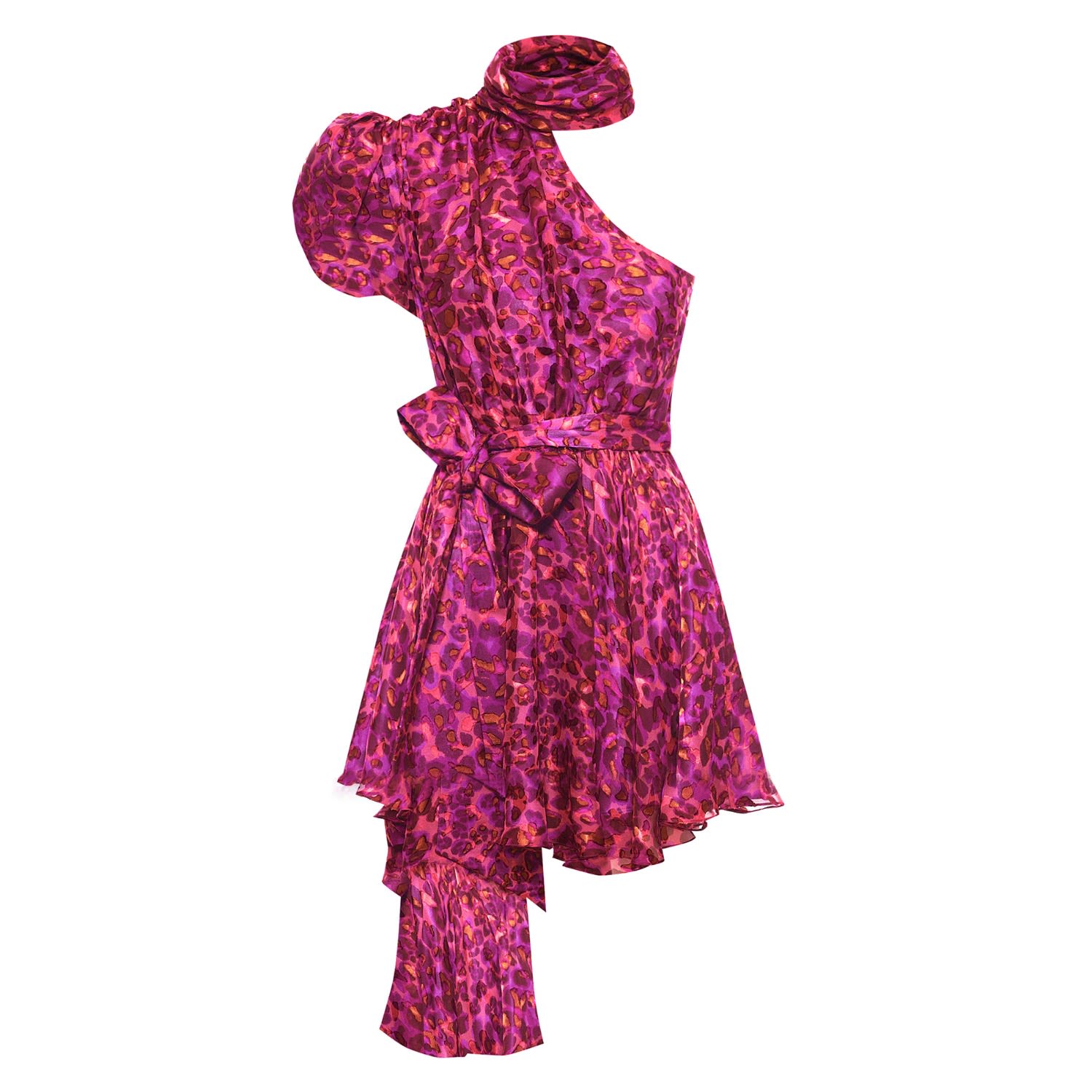 Women’s Pink / Purple One Shoulder Silk Dress In Pink Amaranth Small Epuzer