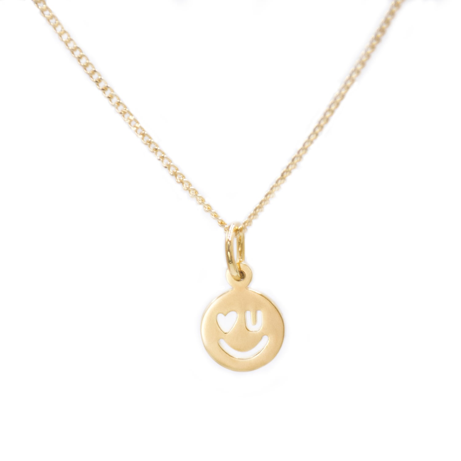 Women’s Love U Happy Face Pendant Gold Litzi