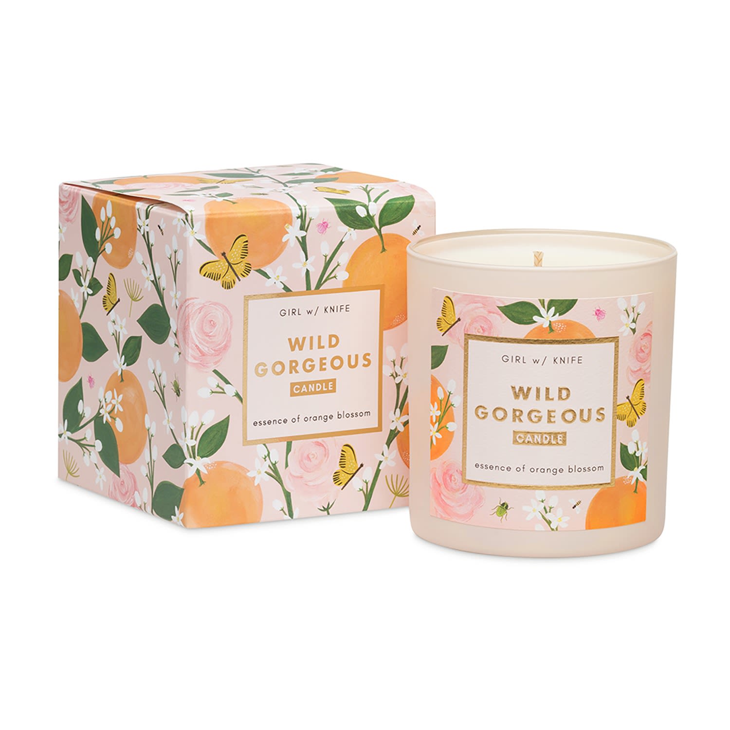 Wild Gorgeous Candle - Essence Of Orange Blossom Girl W/ Knife