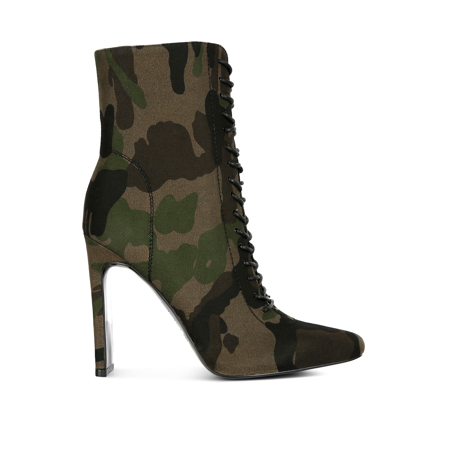 Women’s Green Wyndham Camouflage Lace Up Leather Ankle Boots 3 Uk Rag & Co.