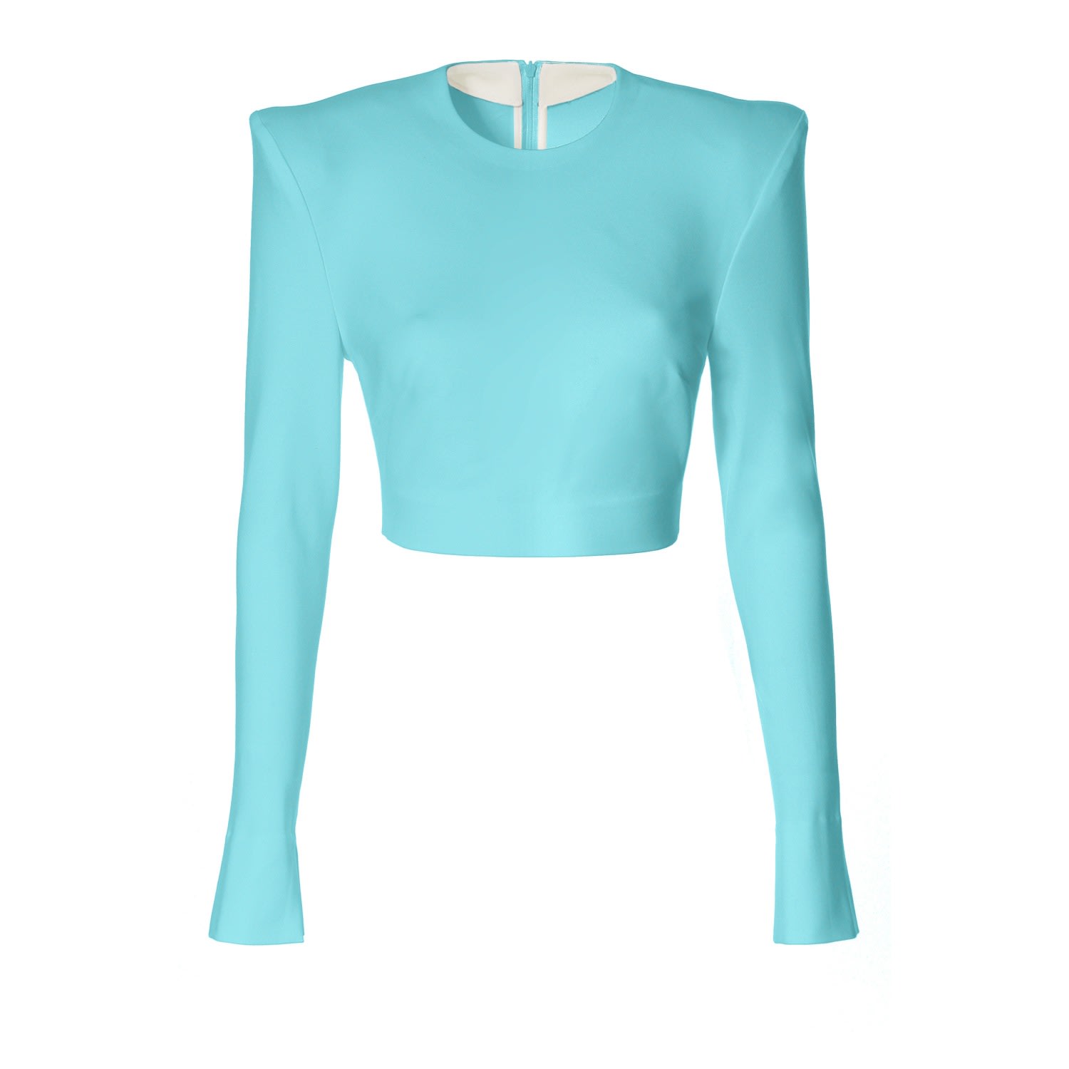 Women’s Zoey Blue Radiance Long Sleeve Crop Top Extra Small Aggi