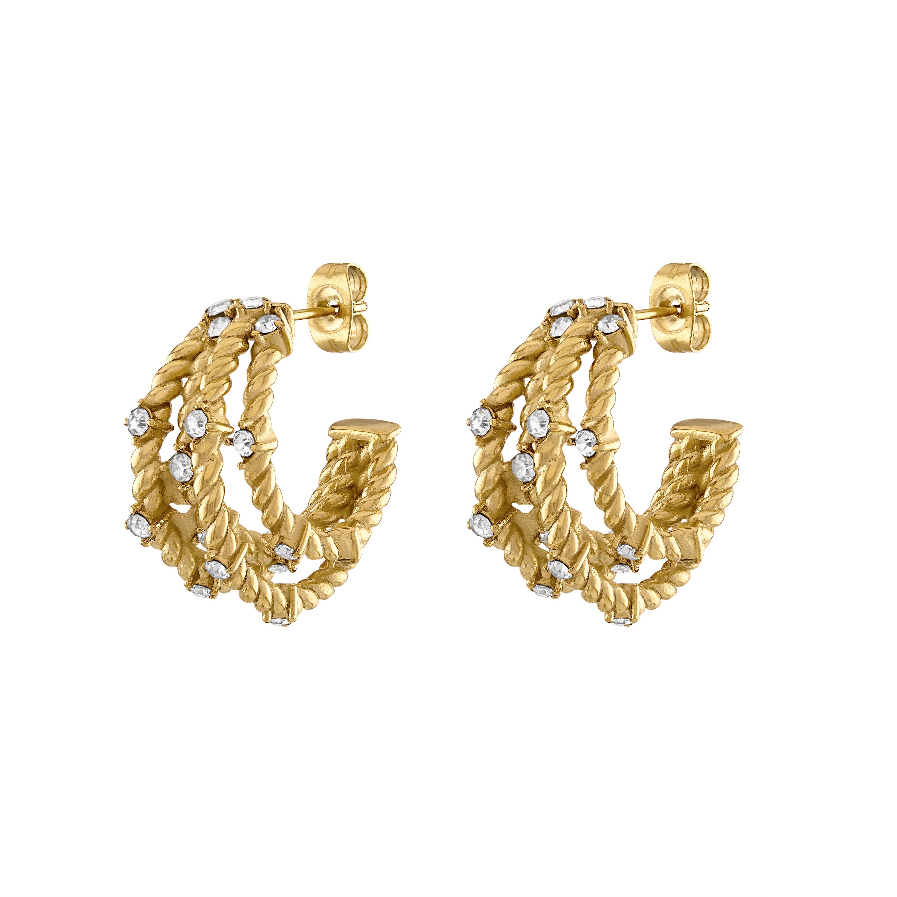Women’s Gold Ava Braided Dome Earrings Olivia Le