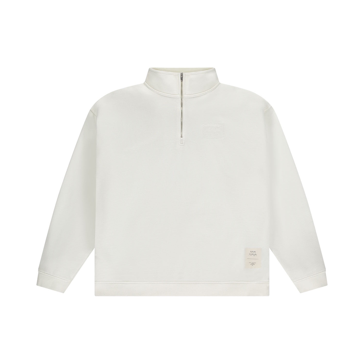 Half Zip Funnel Neck Sweatshirt - Chalk White Medium Manava