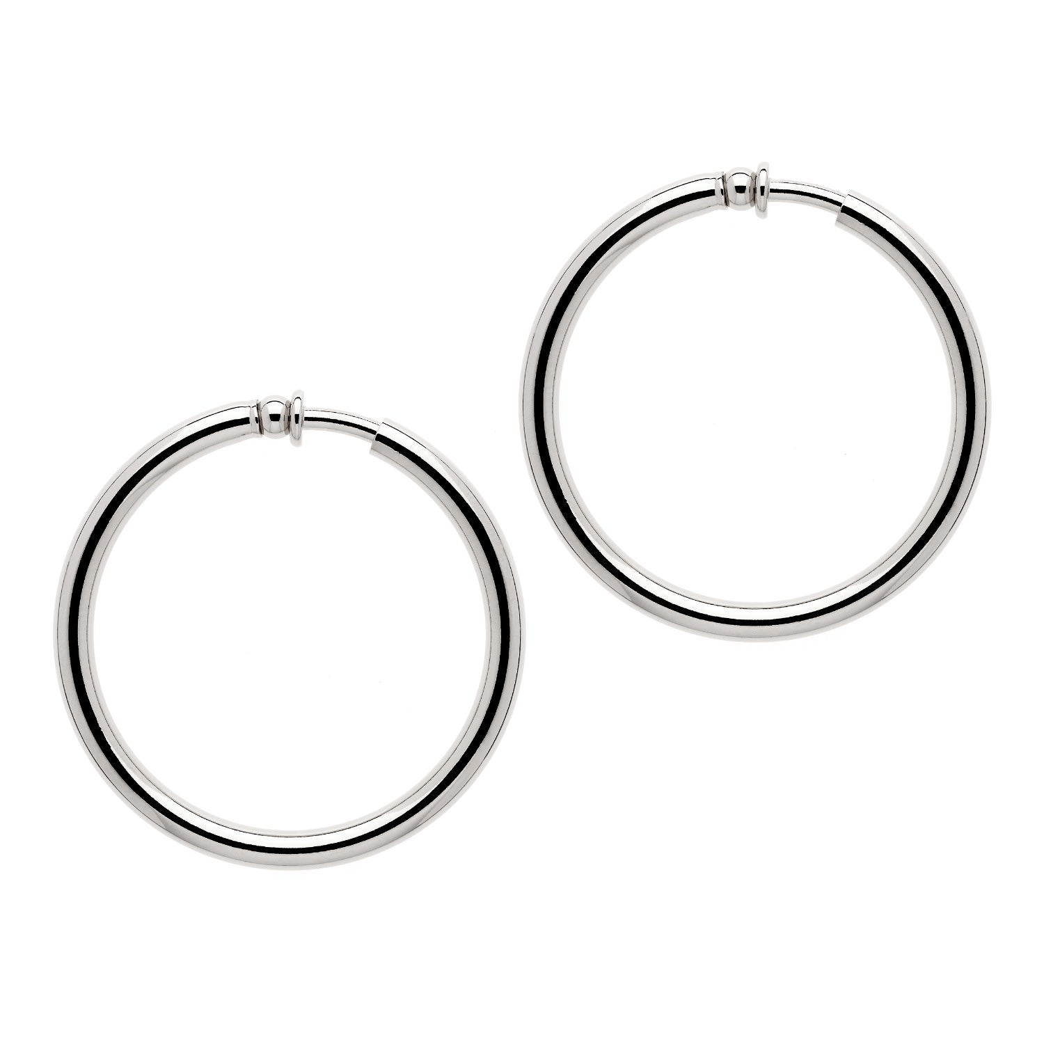 Women’s Silver Platinum Large Hoop Clip On Earrings Emma Holland Jewellery