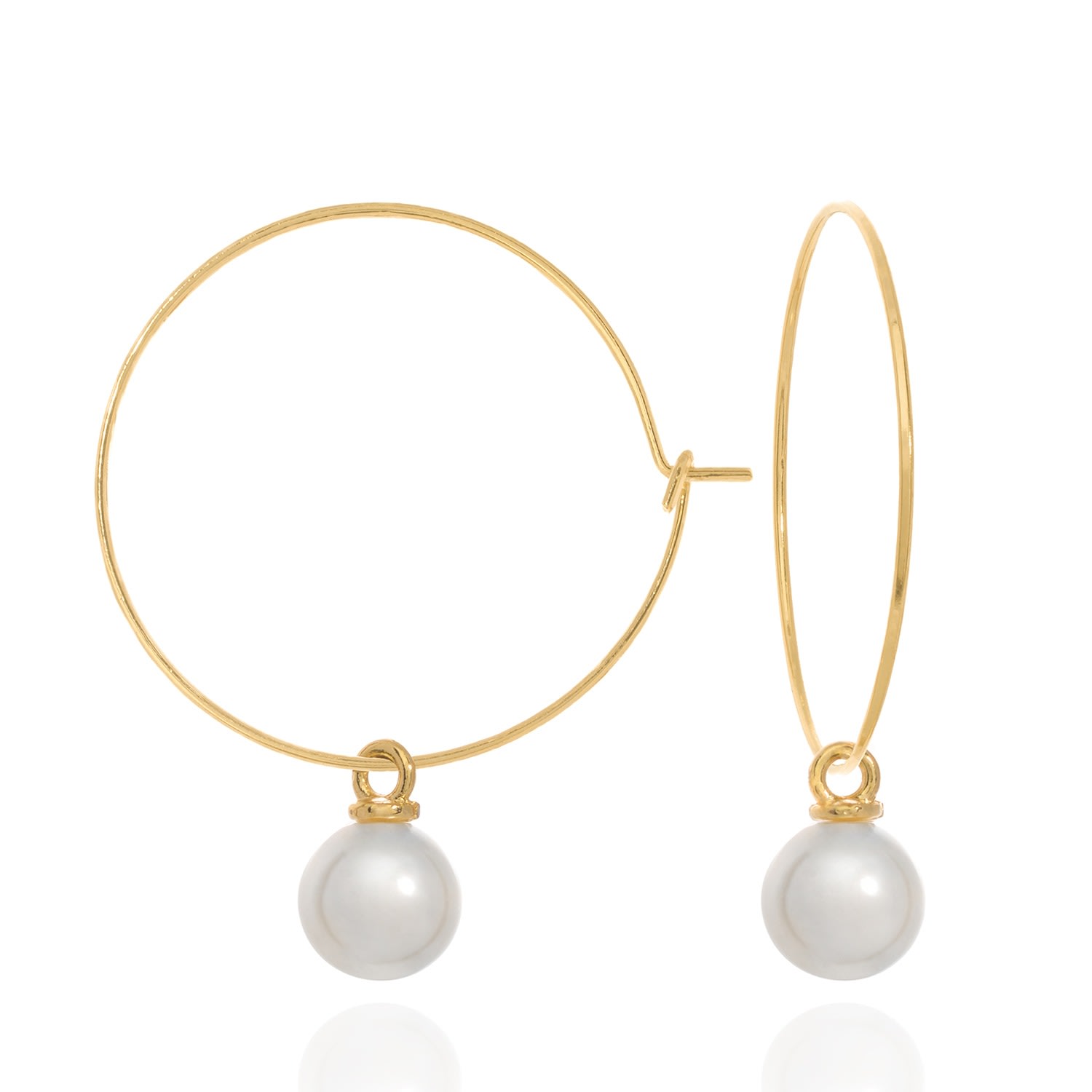 Women’s Gold Pearl Hoops C. j.m