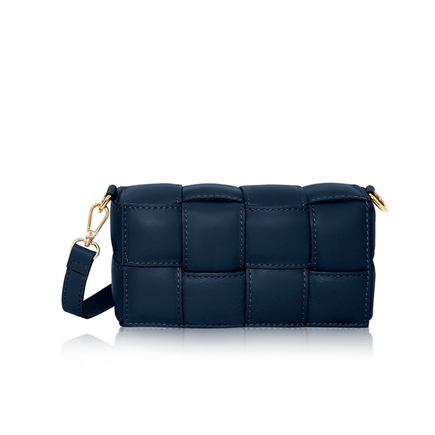 Women’s Serena Woven Crossbody Handbag In Navy Blue Betsy & Floss