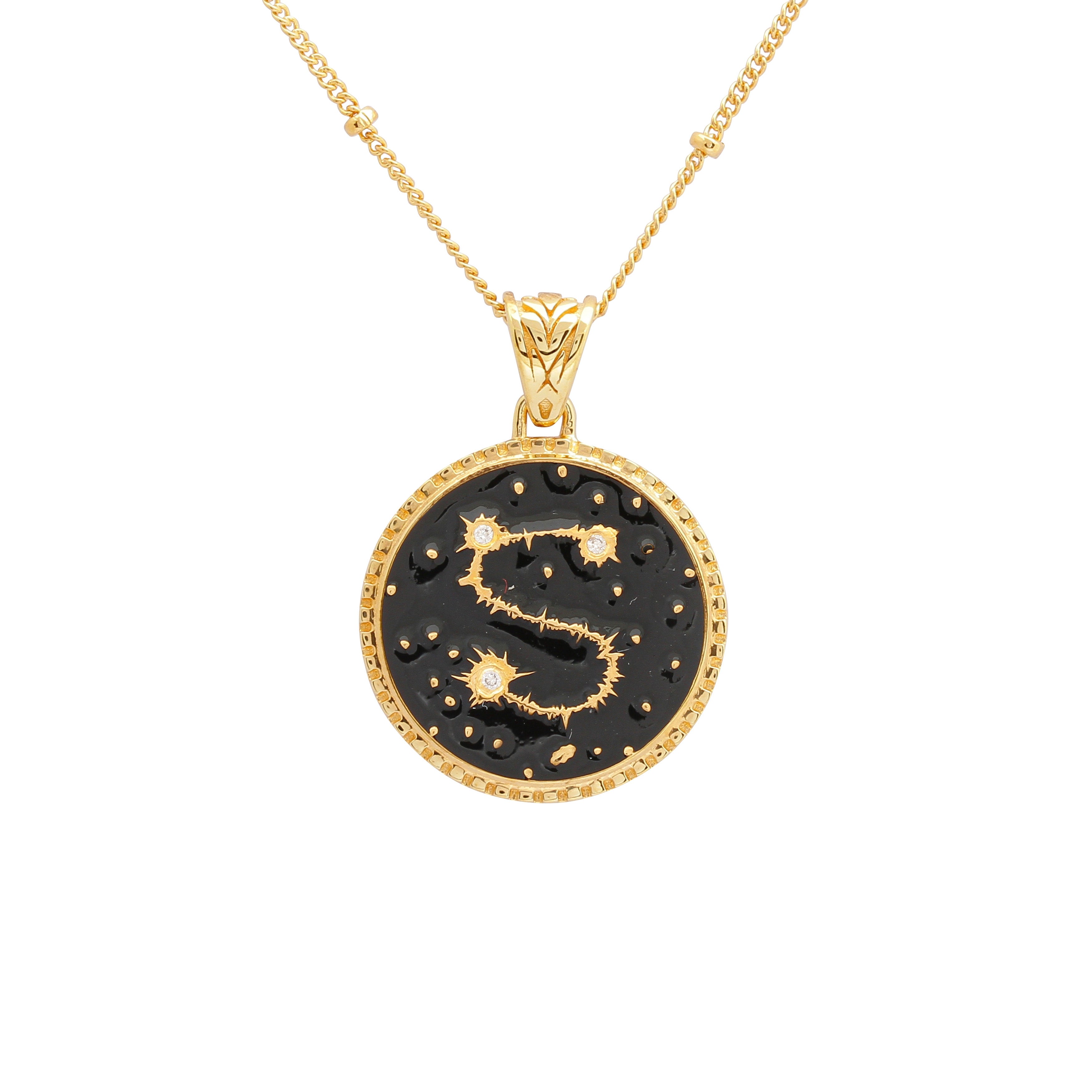 Women’s Gold / Black Gold Vermeil Diamond S Sparkler Initial Necklace Après Youth