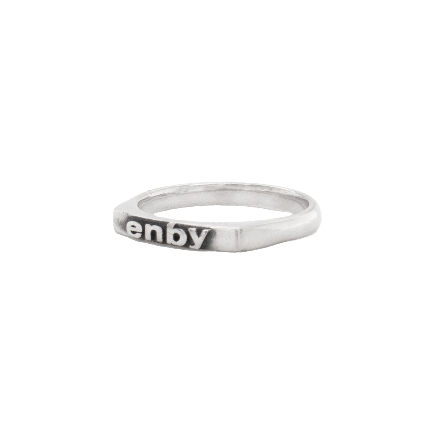 Women’s Silver Enby Stacking Ring Ilah Jewelry