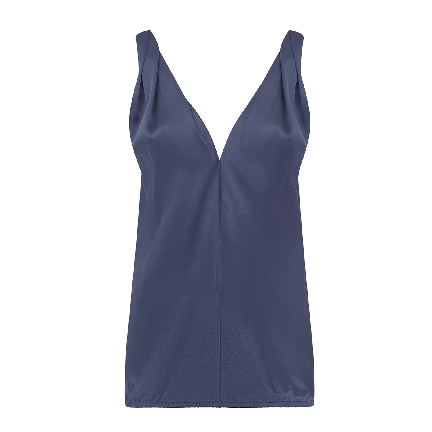 Women’s Blue Lily Silk Twist Strap Camisole - Navy Large The Summer Edit