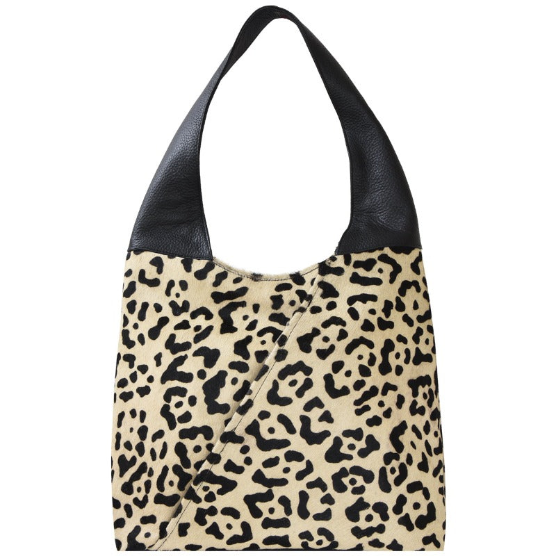 Women’s Ivory Animal Print Leather Shoulder Hobo Bag Bdlny One Size Brix+Bailey