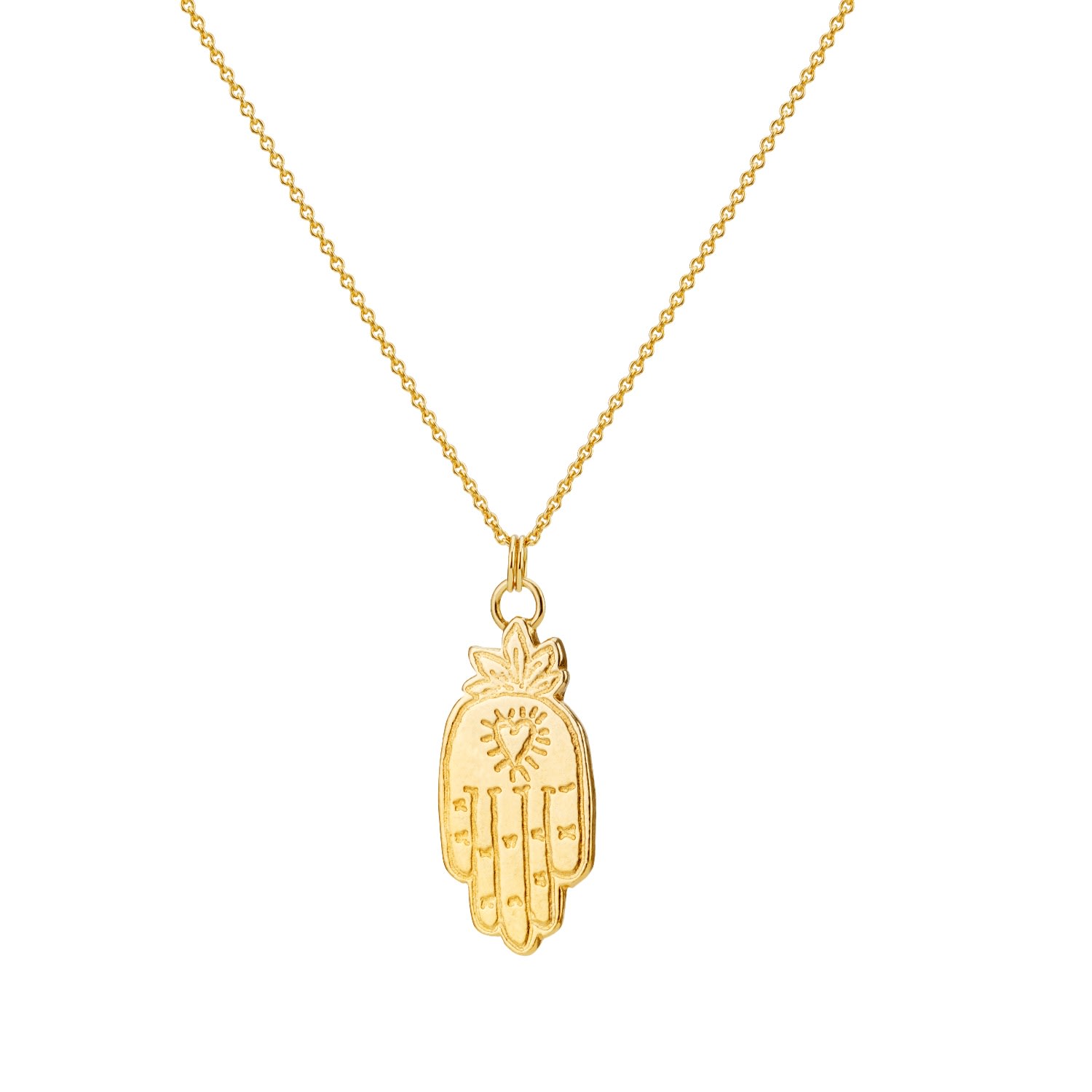 Women’s Gold Plated Large Hamsa Hand Necklace Posh Totty Designs