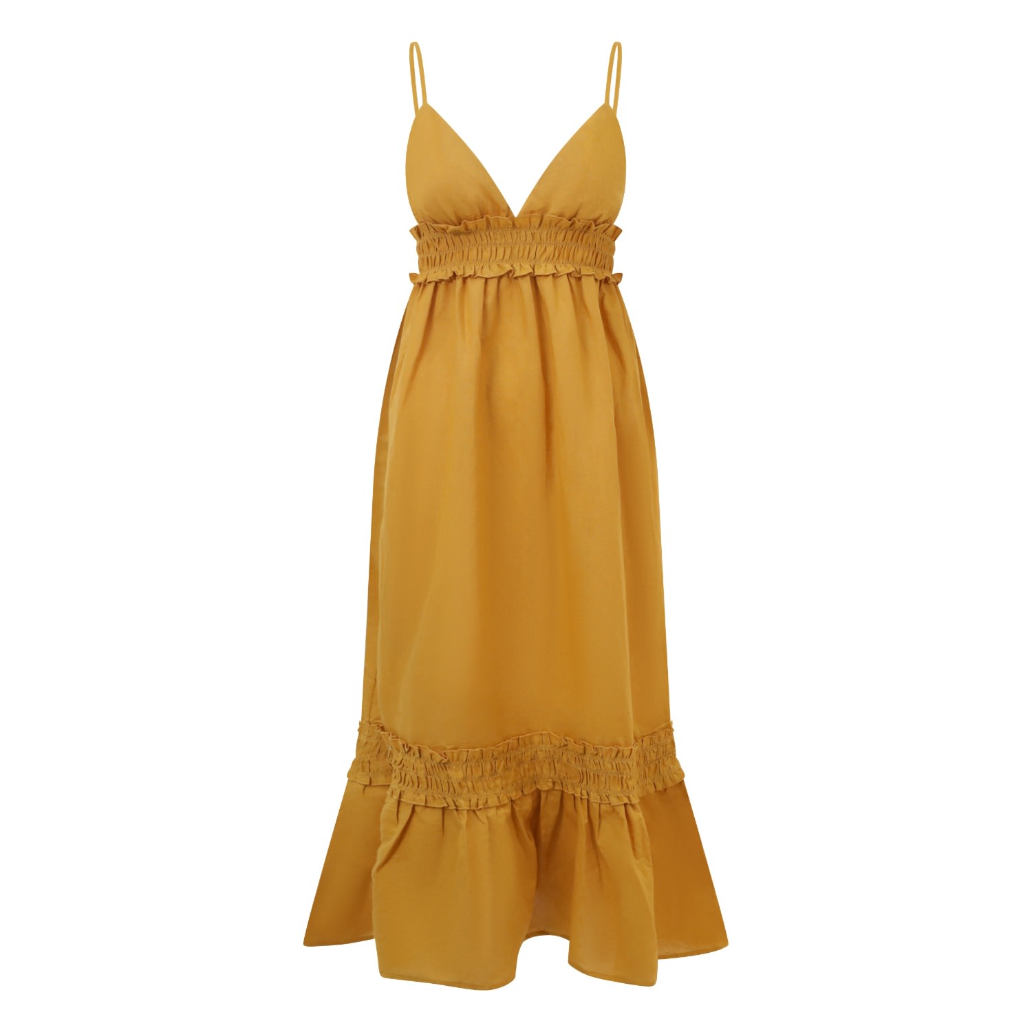 Women’s Yellow / Orange Linen Maxi Dress Extra Large Balou