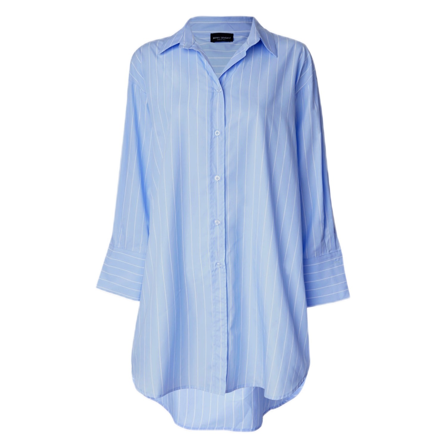 Women’s Blue Oversized Stripped Shirt Dress Large James Lakeland