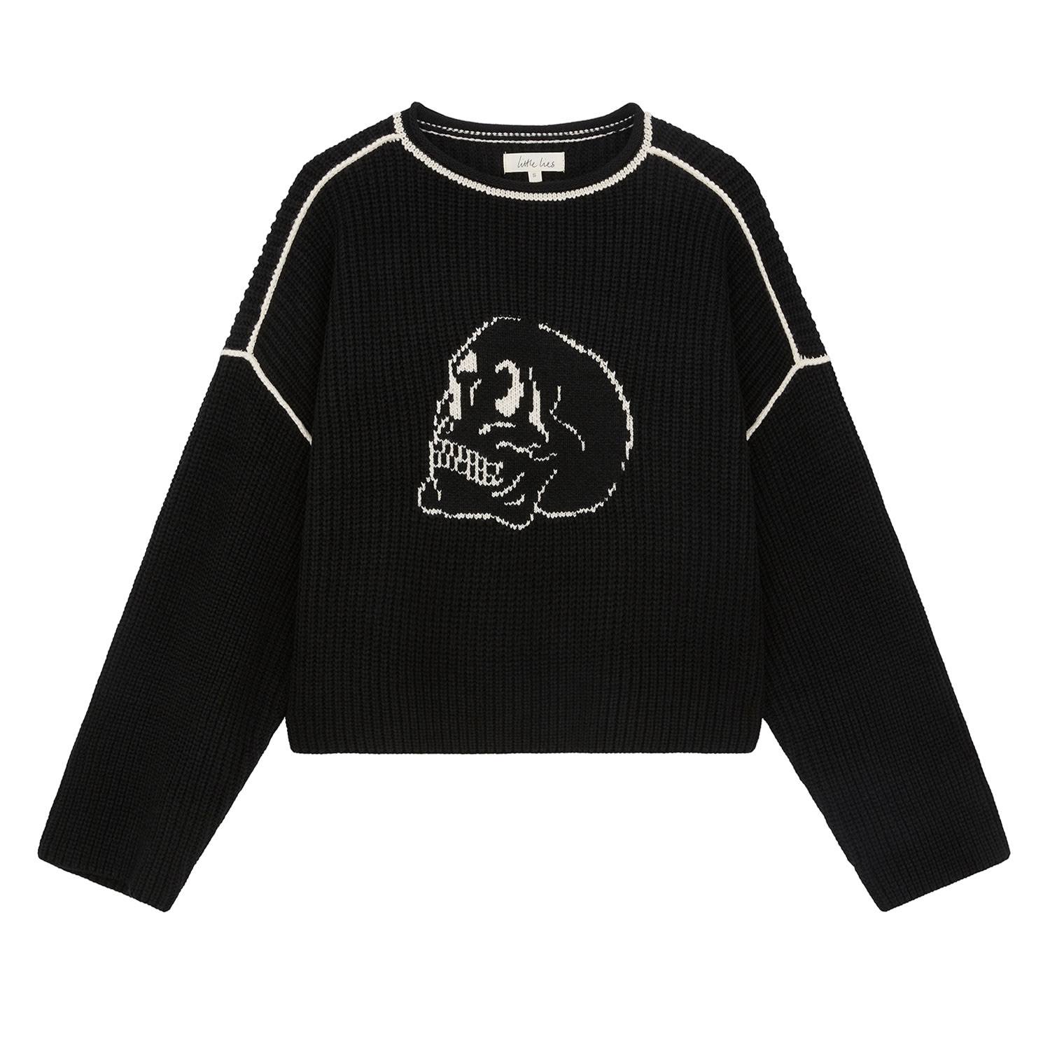 Women’s Black Skull Knit Jumper Large Little Lies