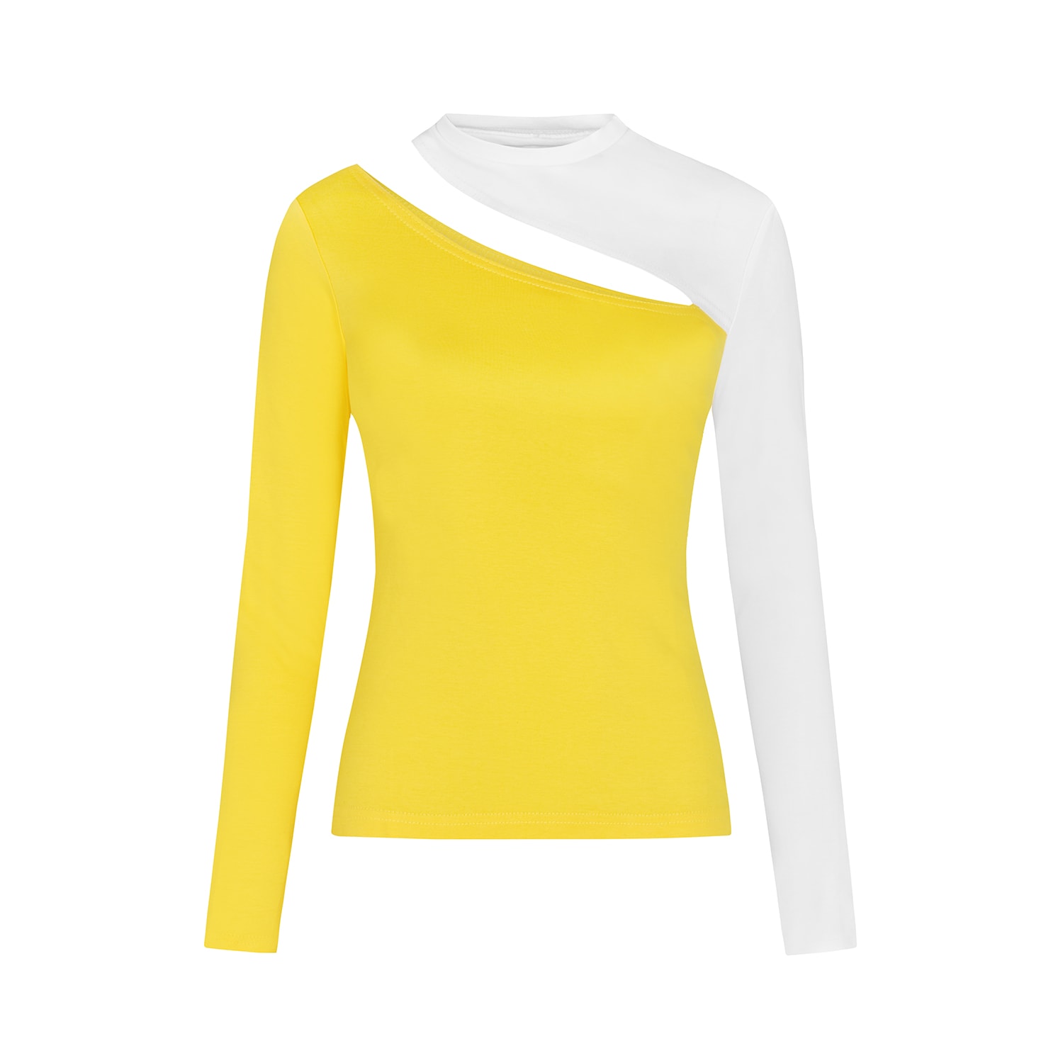 Women’s Yellow / Orange / White Vanity Slitted Jersey Top In Yellow And White Extra Small Blonde Gone Rogue