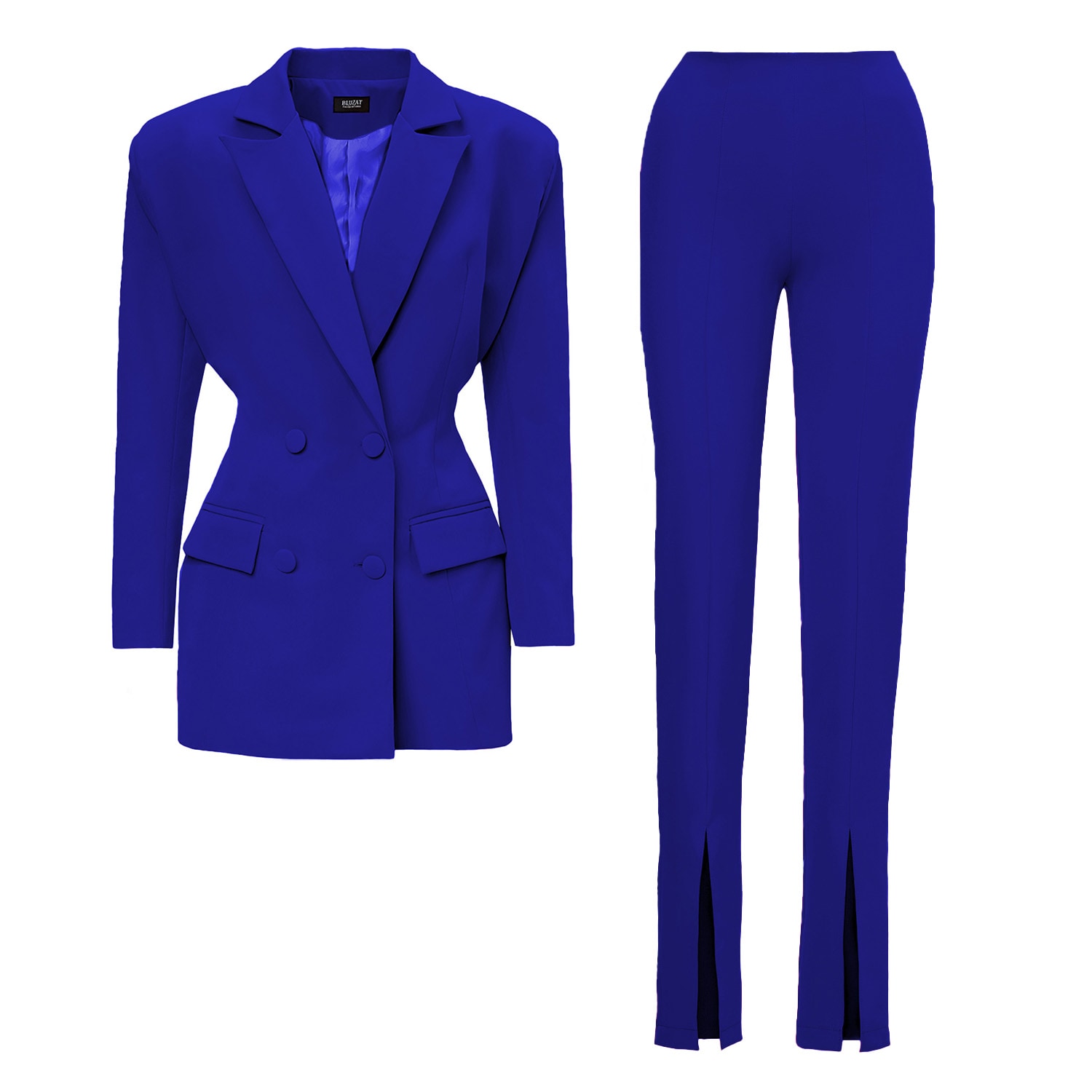 Women’s Electric Blue Suit With Tailored Hourglass Blazer And Slim Fit Trousers Small Bluzat