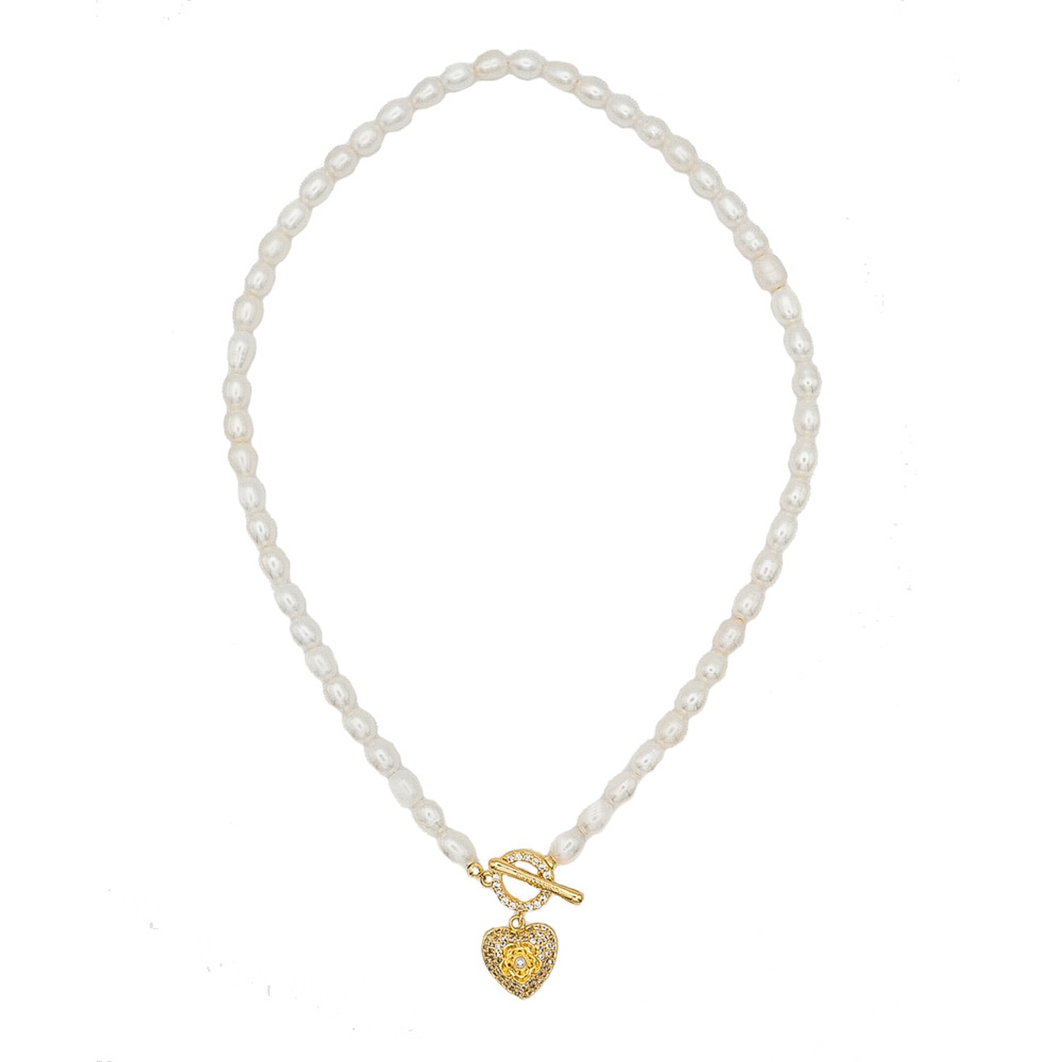 Women’s Gold Alice Fresh Water Pearl Heart Pendant Necklace Miss Cecilia