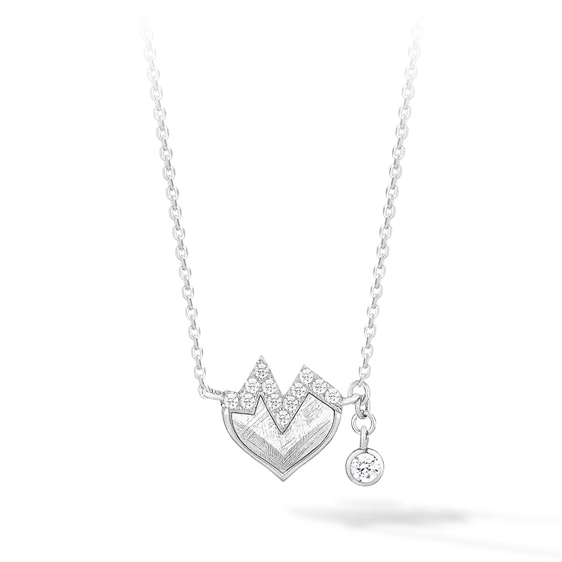 Women’s Heart Meteorite Sterling Silver Necklace Awnl