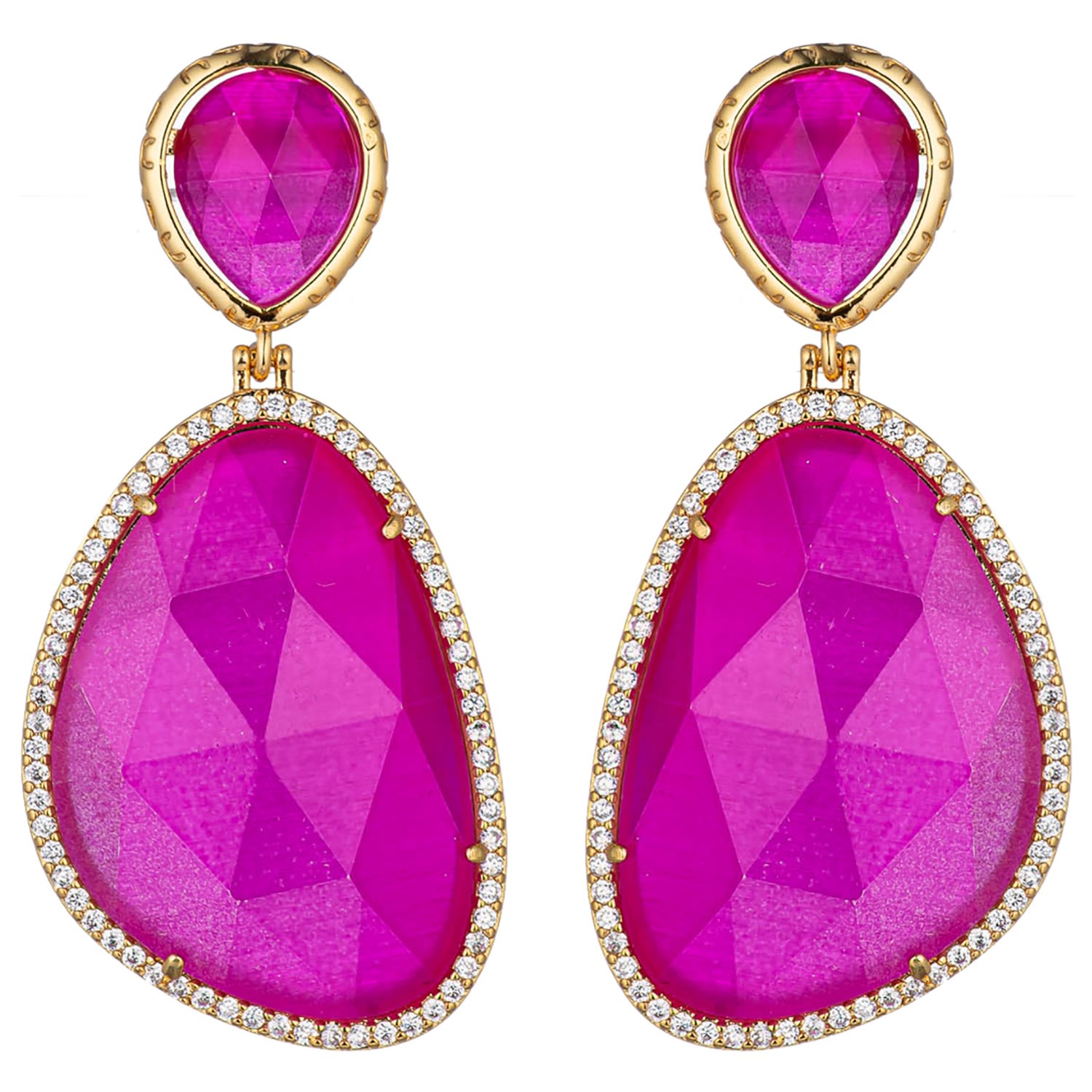 Women’s Pink / Purple Anya Purple Drop Earrings Eye Candy La