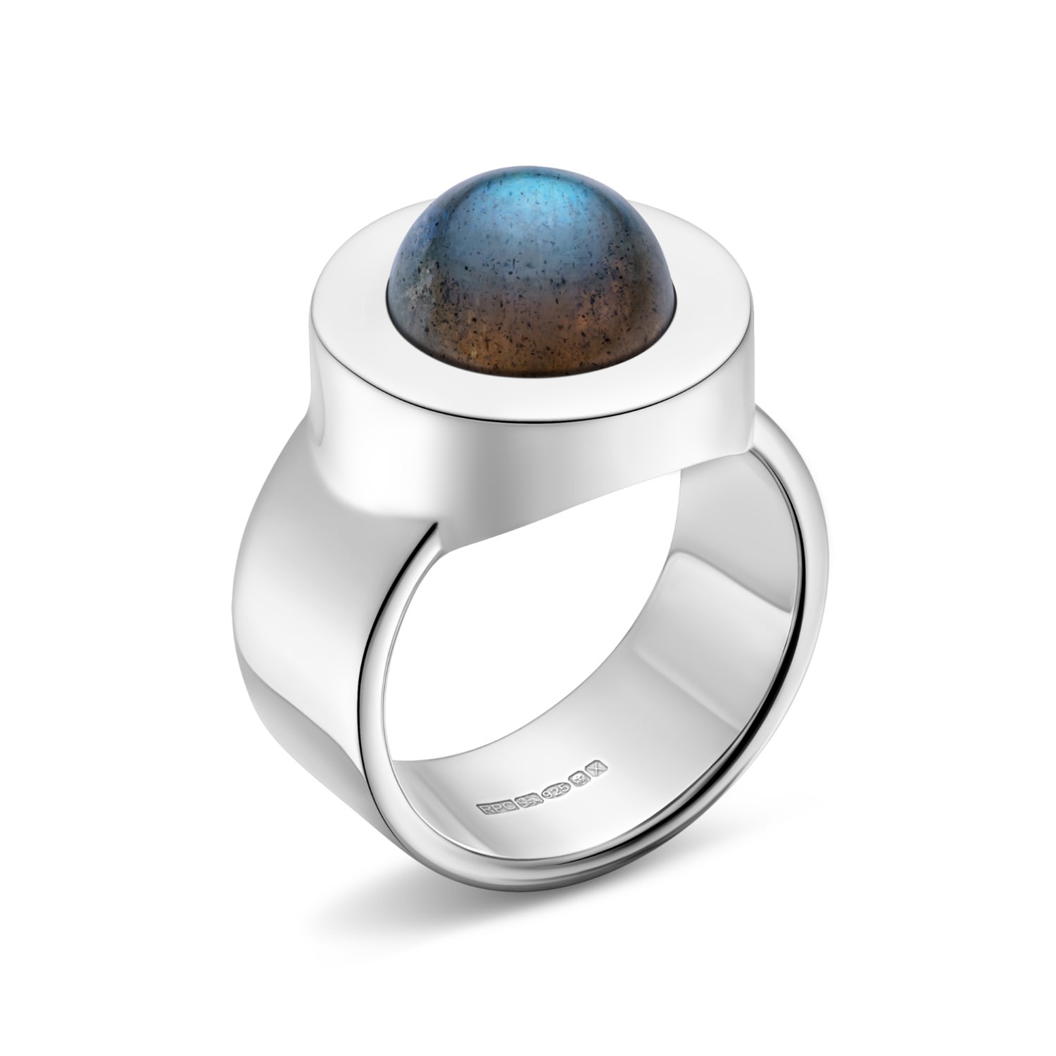 Men’s Blue / Grey / Silver Genesis Labradorite Ring Rahul Patel Collection