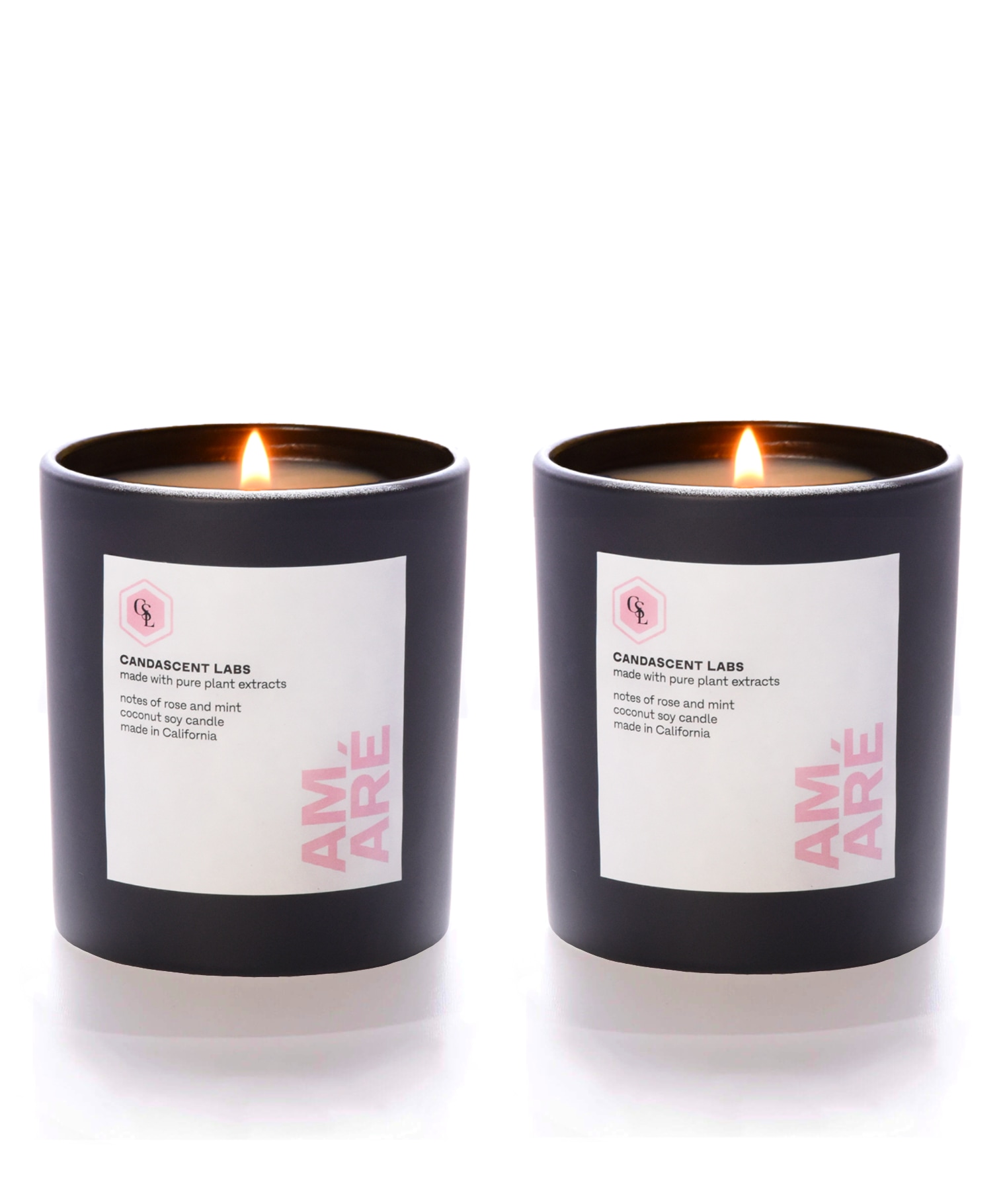 AmarÃ© ’To Love’ Bundle - Rose & Mint Candle Pair - Black One Size Candascent Labs