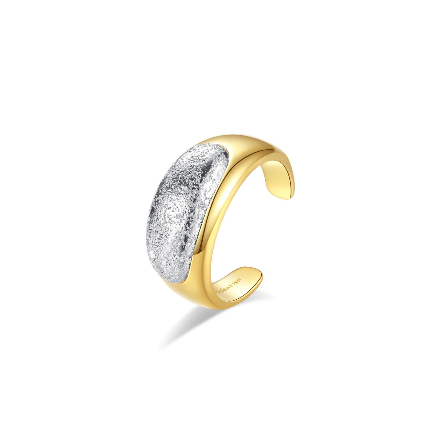 Women’s Gold / Silver Frosted & Matted Texture Two-Tone Ring Classicharms