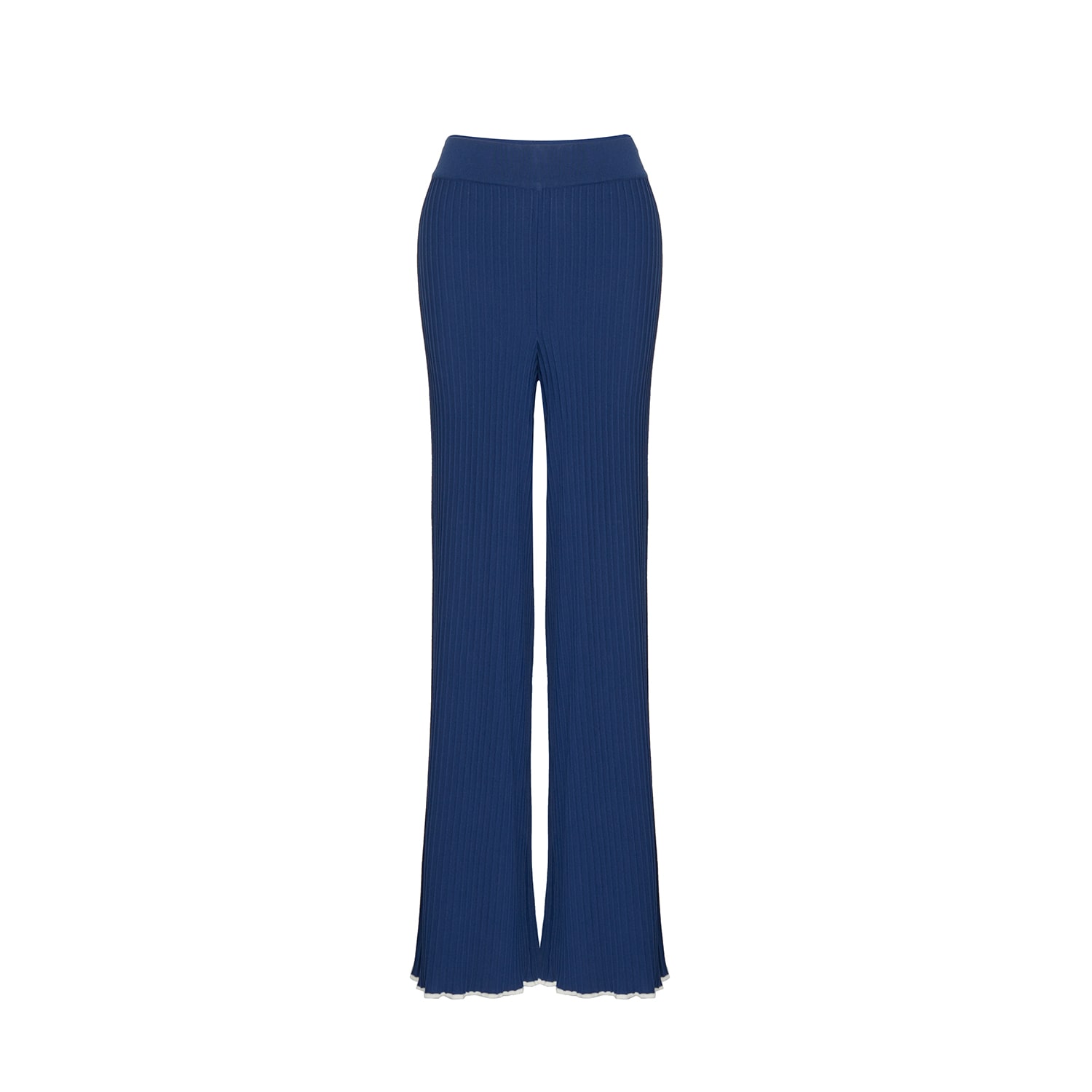 Women’s Blue Flowy Indigo Knit Pants Medium Rue Les Createurs