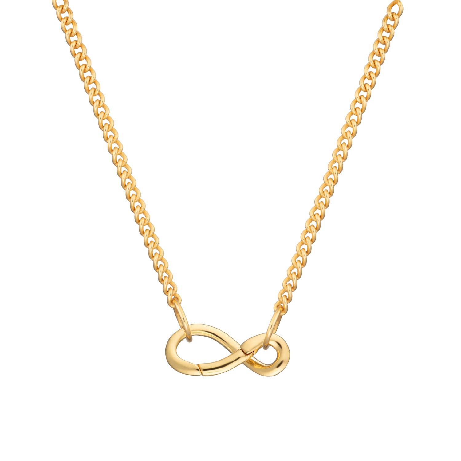 Women’s Gold Plated Infinity Curb Chain Necklace Lily Charmed