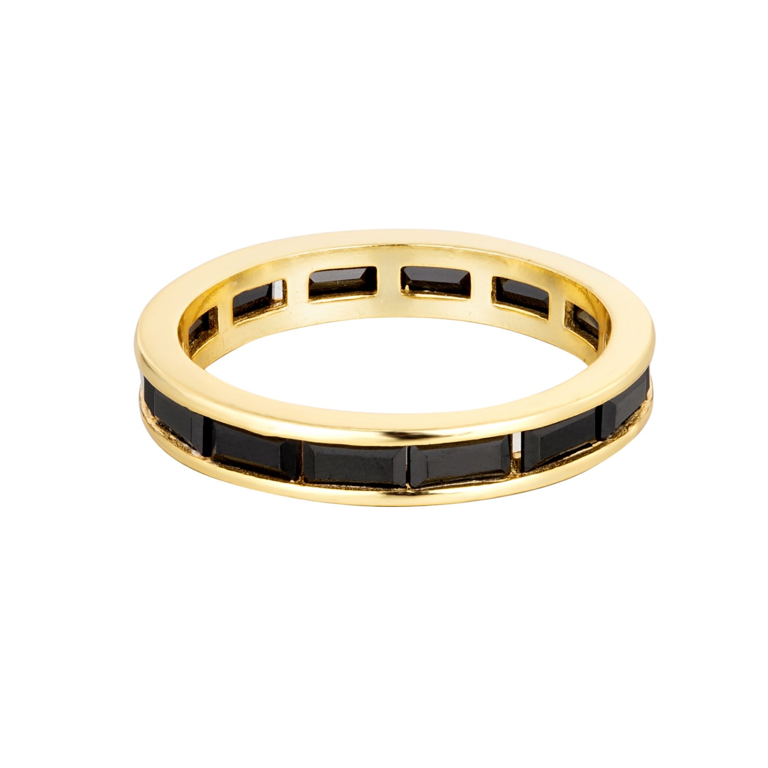 Women’s 22Ct Gold Vermeil Black Cz Eternity Ring Seol + Gold