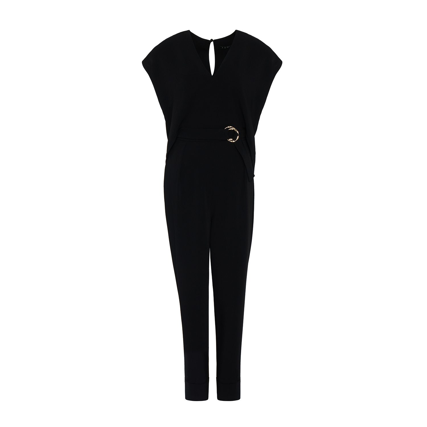 Women’s Draped Crepe Textured Black Jumpsuit Xxs Rue Les Createurs