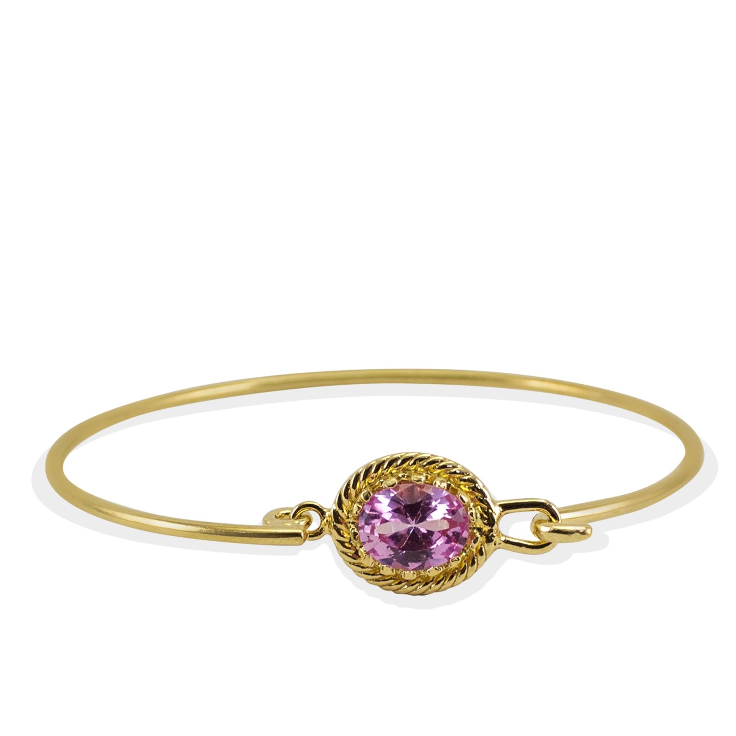 Women’s Pink / Purple / Gold Luccichio Gold-Plated Pink Agate Cuff Bracelet Vintouch Italy