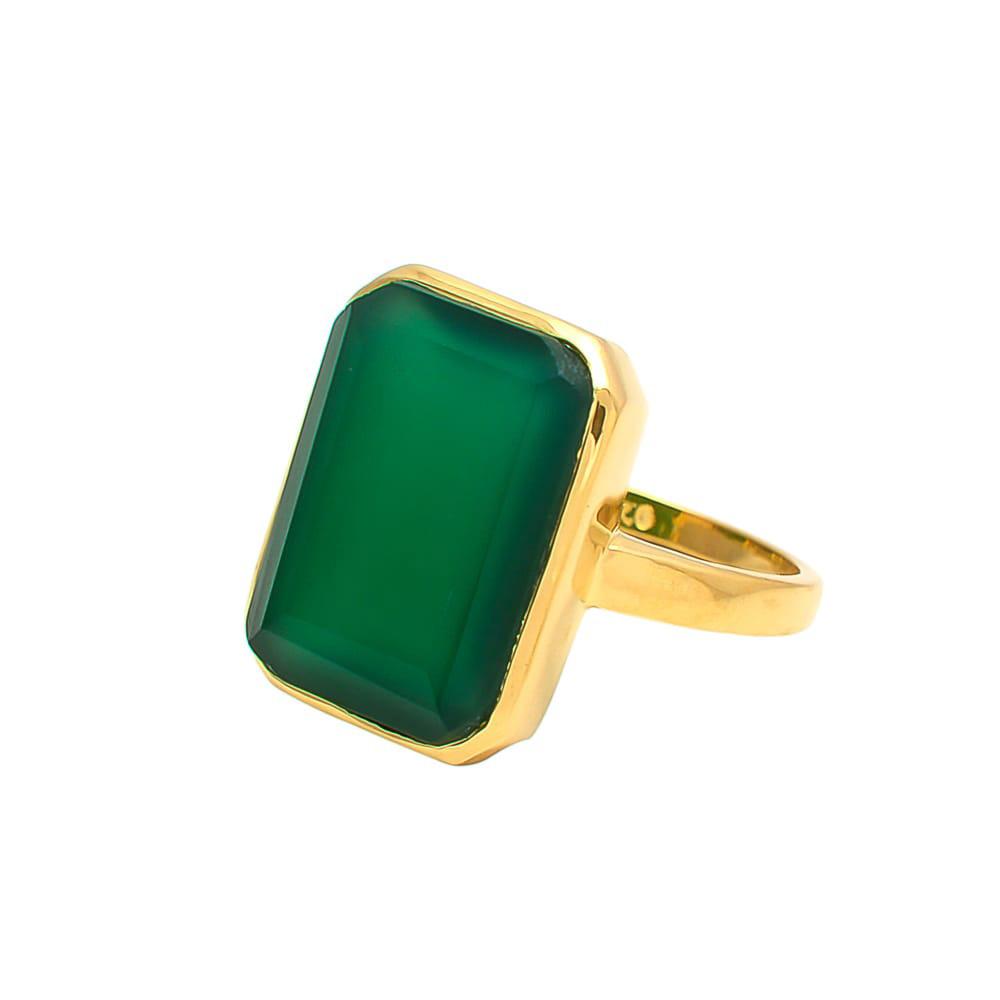 Women’s Gold / Green Ashleigh Ring Green Onyx Somya London