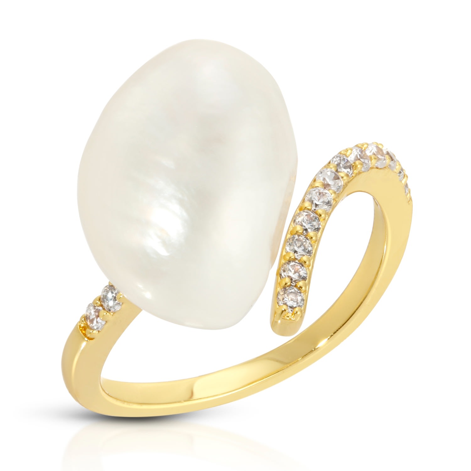 Women’s Gold Ollee Pearl Ring Leeada Jewelry