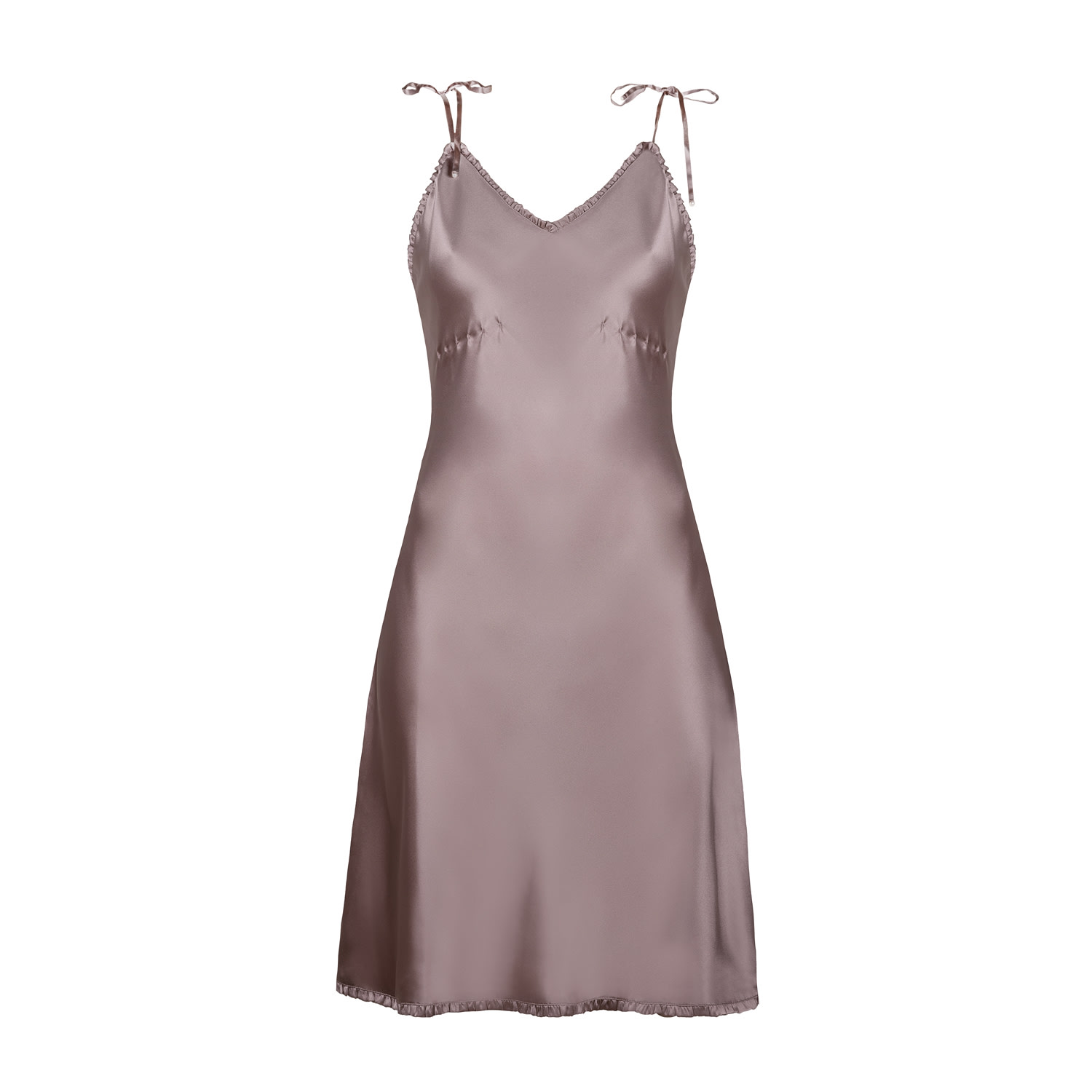 Women’s Brown / Gold Giselle Silk Slip Dress, Color Rose Taupe S/M Sasha La Mer
