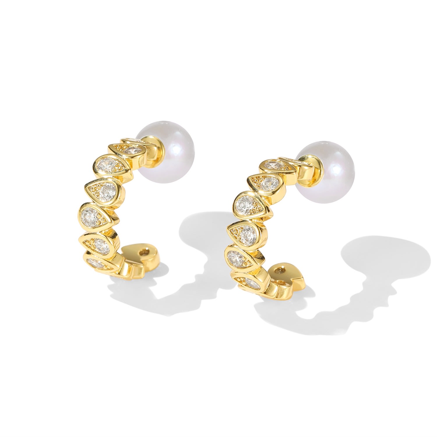 Women’s Gold Teardrop Zirconia Earrings Classicharms